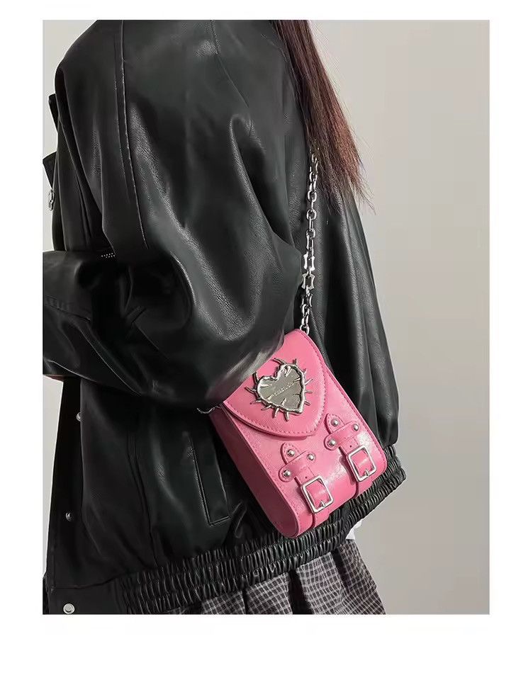 Japanese Brand Skull Streetwear Small Crossbody Design Square Bag Size ONE SIZE - 3 Thumbnail