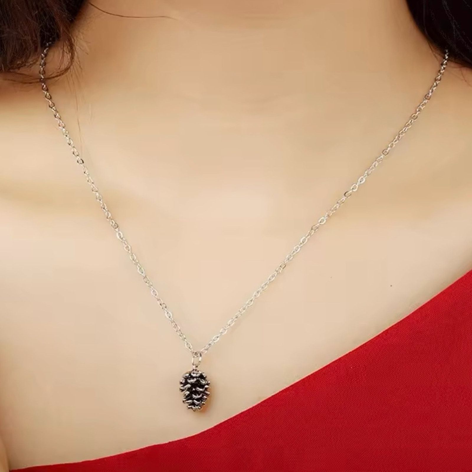 Other Cute Pinecone Necklace Nature Necklace Forest Necklaces Size ONE SIZE - 3 Thumbnail
