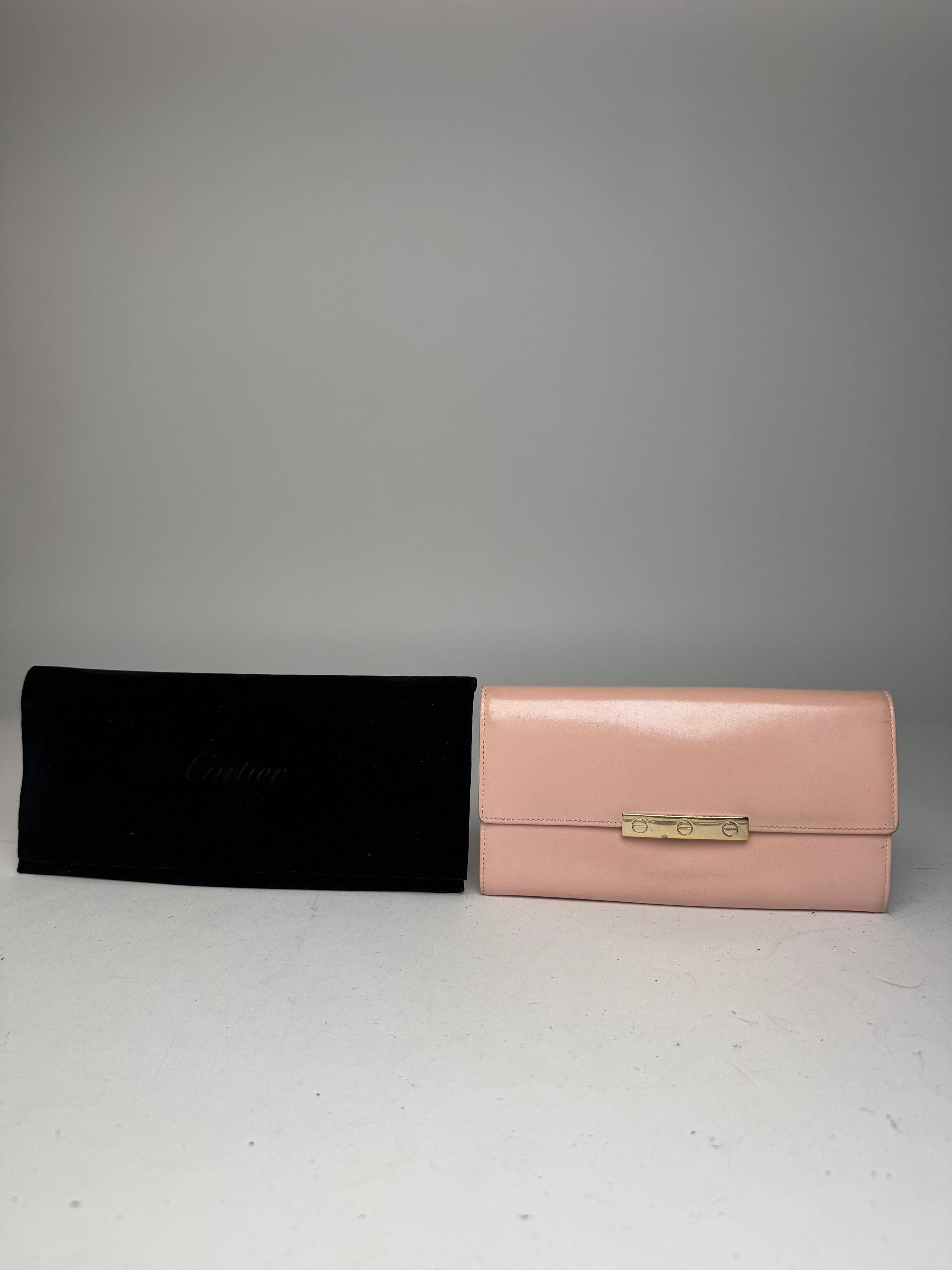 Cartier Vintage Patent Leather Wallet Pink Size ONE SIZE - 1 Thumbnail
