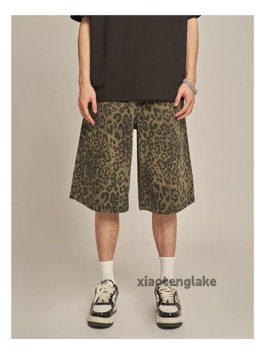 Vintage Unisex utility loose baggy skate hiphop leopard shorts Size US 28 / EU 44 - 3 Thumbnail