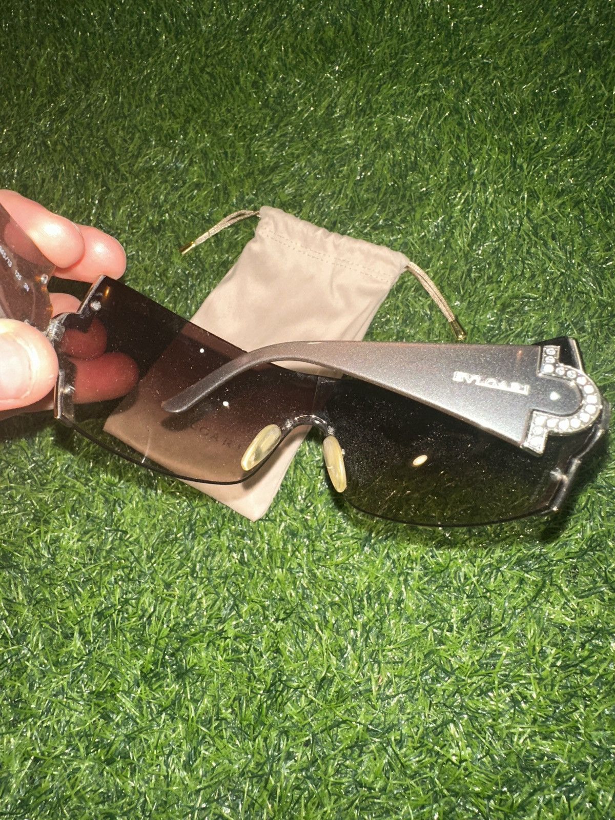 Bvlgari Bvlgari Rimless Sunglasses Swarovski Crystals Size ONE SIZE - 4 Thumbnail