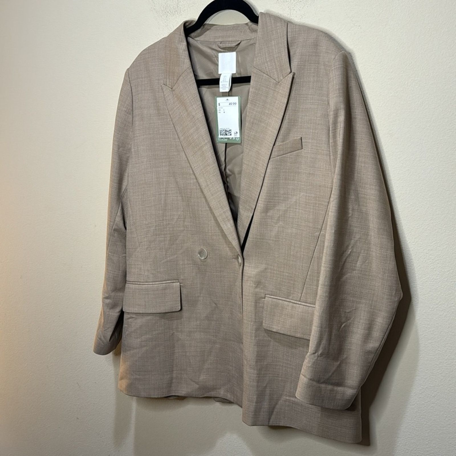 H&M H&M Men’s Double-breasted Button Blazer- Beige Size L Size US L / EU 52-54 / 3 - 2 Thumbnail