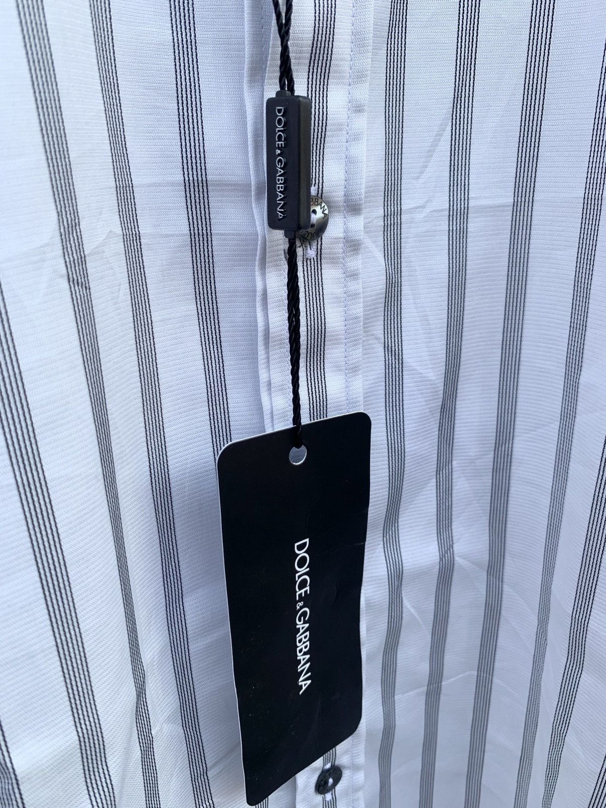 Dolce & Gabbana Dolce & gabbana white striped cotton gold label fit shirt Size US M / EU 48-50 / 2 - 3 Thumbnail