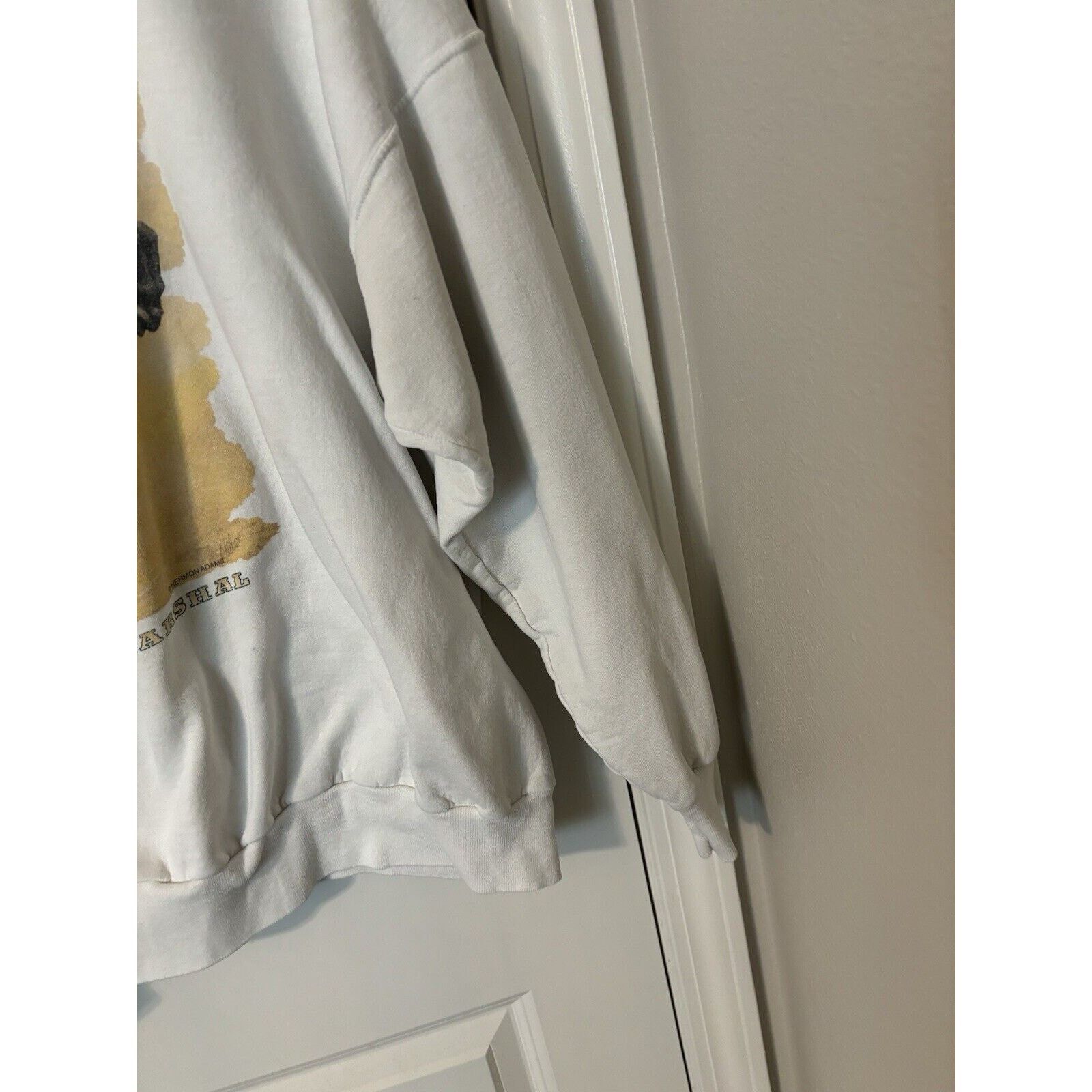 Adams vintage town marshal cowboy white crewneck Hermon Adams Size US L / EU 52-54 / 3 - 7 Thumbnail