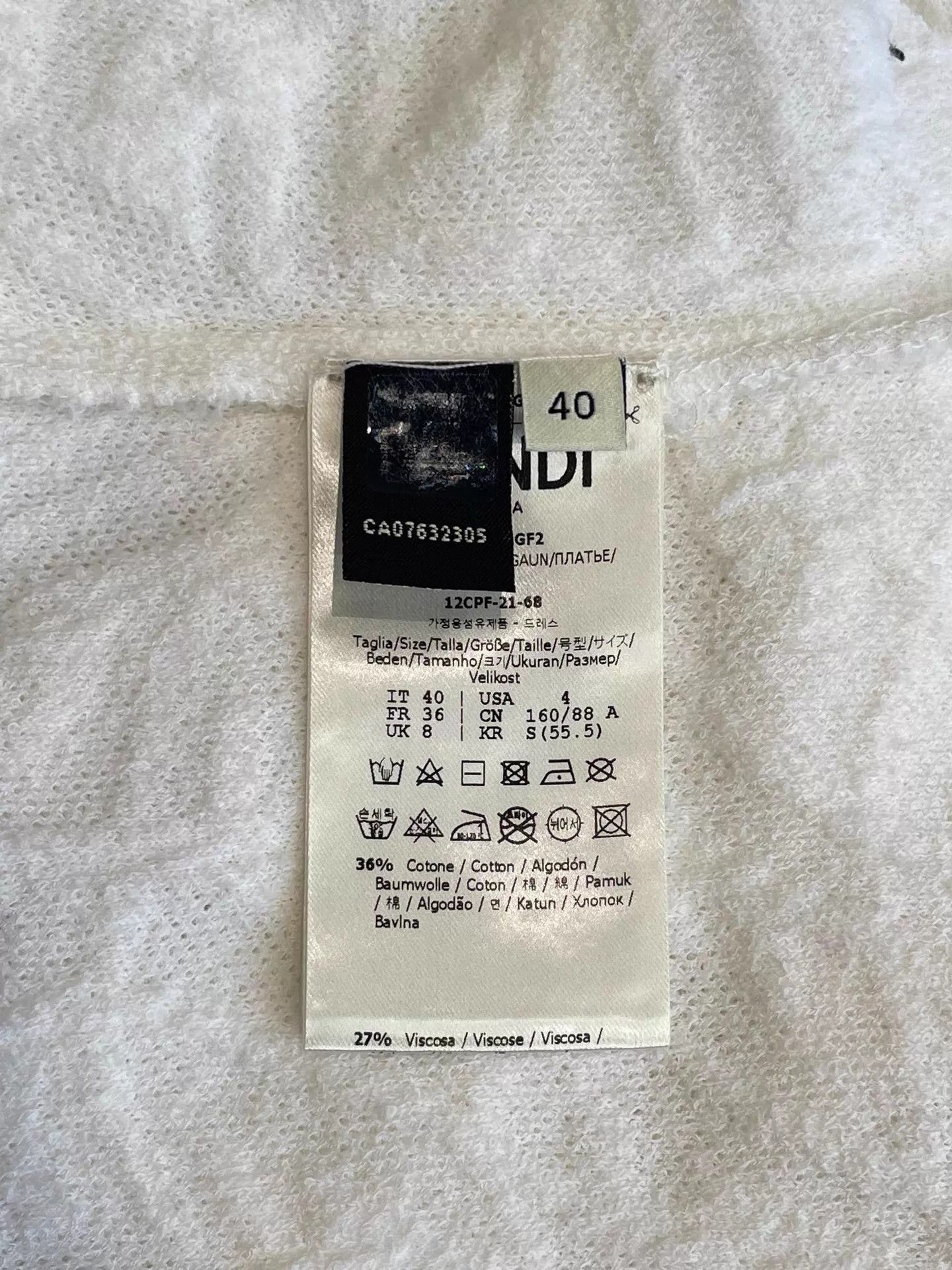Fendi FENDI women's all over logo white sleeveless dress Size S / US 4 / IT 40 - 6 Thumbnail