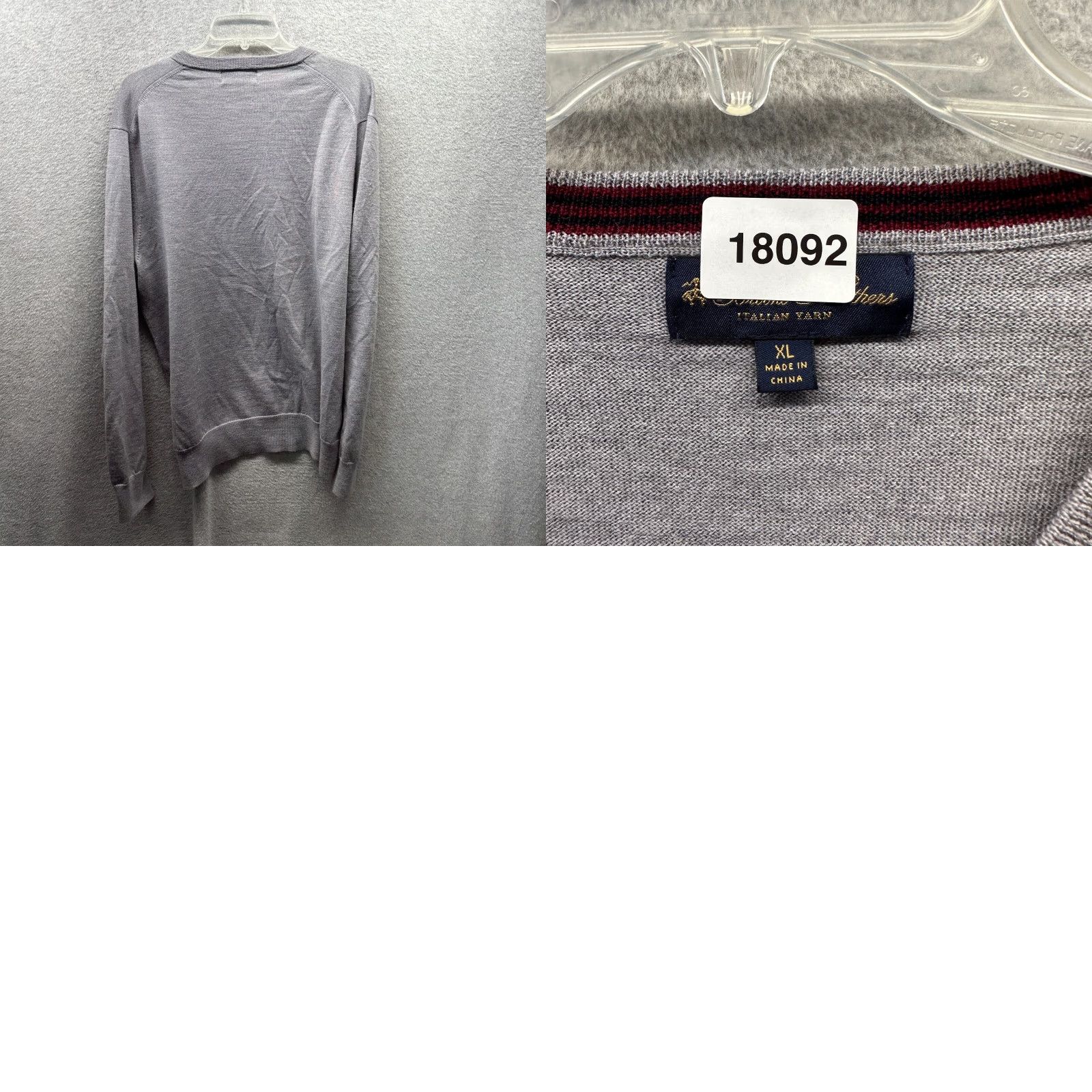 Brooks Brothers Brooks Brothers Sweater Mens XL Gray Wool V-Neck Pullover Knit Classic Preppy Shirt? Size US XL / EU 56 / 4 - 9 Thumbnail