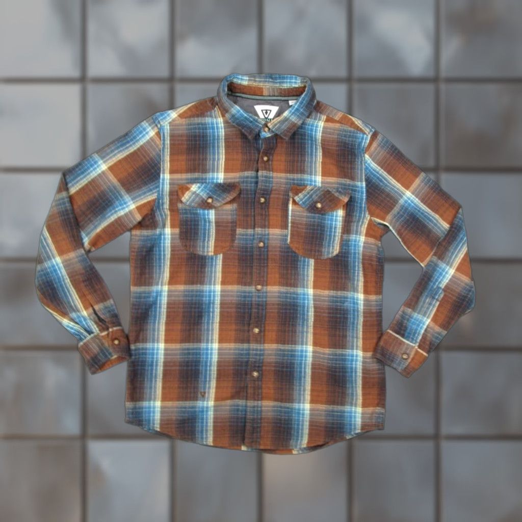 Vissla VISSLA Men's Large Brown Plaid Flannel Shirt Long Sleeve Casual Workwear Button Up Size US L / EU 52-54 / 3 - 1 Thumbnail