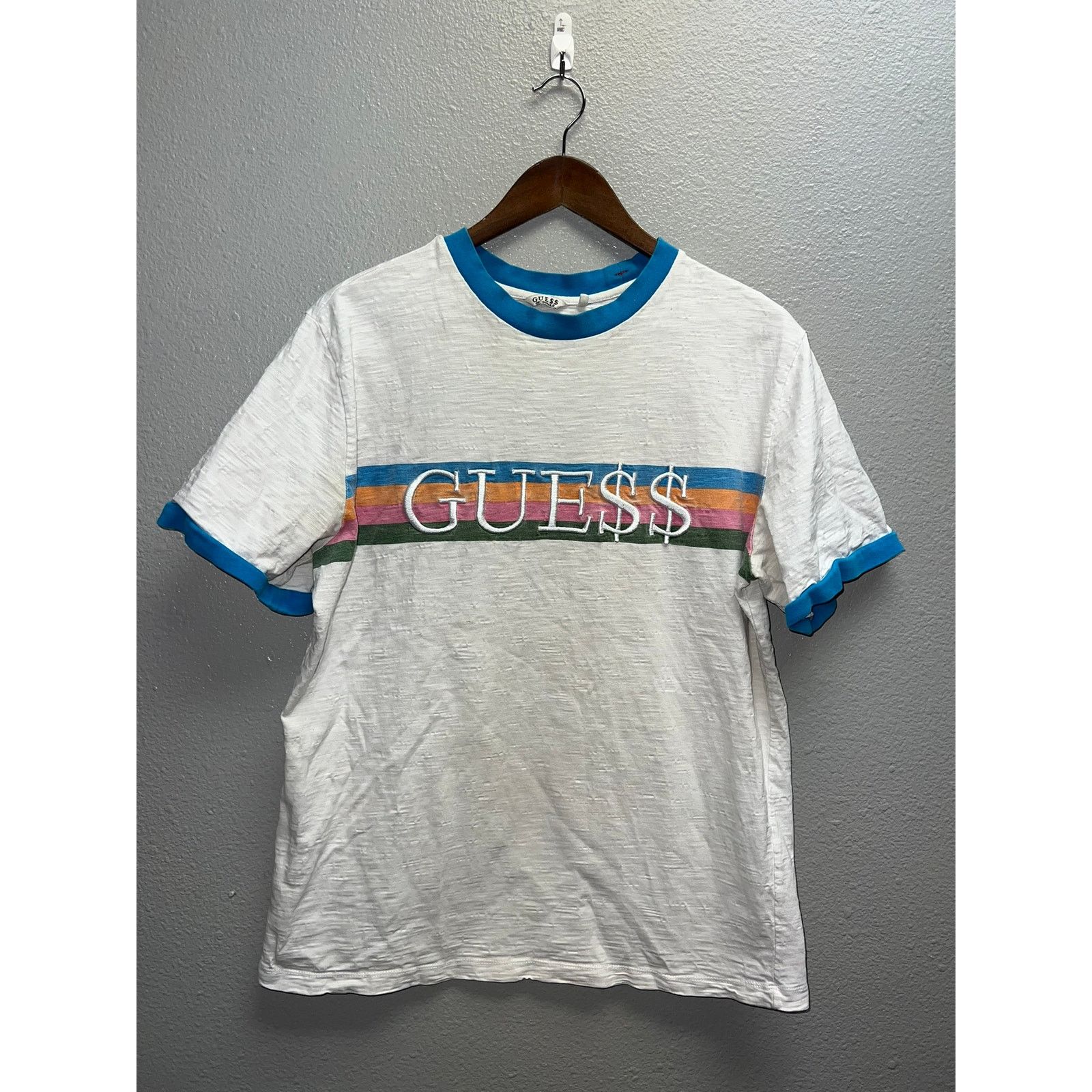 Guess Guess Asap Rocky Shirt White Striped Blue Tee A$AP Tee M | Grailed