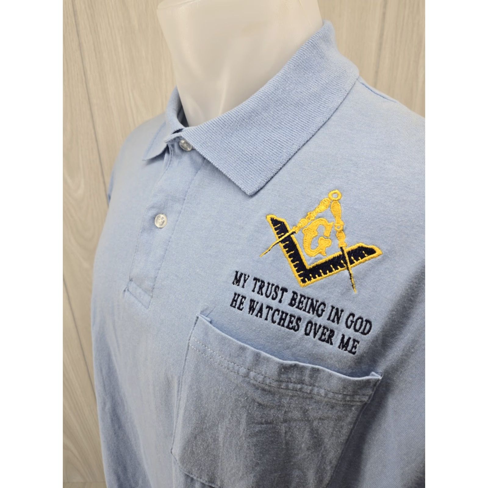 Jerzees Masonic Lodge Embroidered Polo Shirts Short Sleeve 2XL Blue Nike? Size US XXL / EU 58 / 5 - 5 Thumbnail