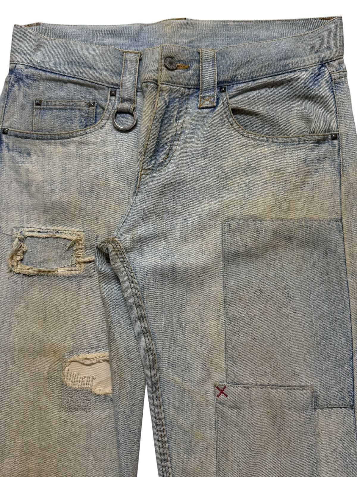 If Six Was Nine Vintage 90s Japan Oraqle Blue Faded Mud Wash Patch Distress Size US 32 / EU 48 - 3 Thumbnail
