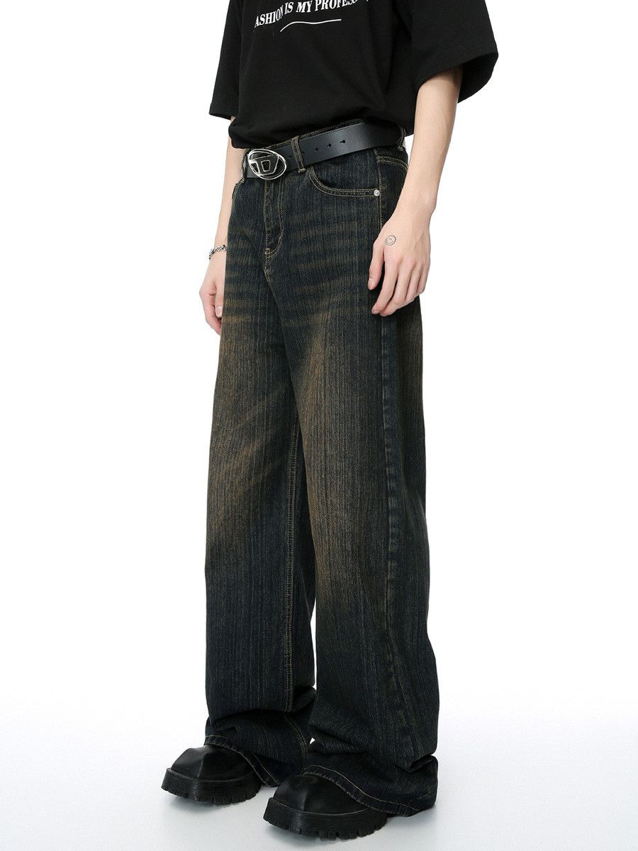 Vintage Men's Retro Slub-Texture Distressed Washed Jeans Size US 32 / EU 48 - 3 Thumbnail
