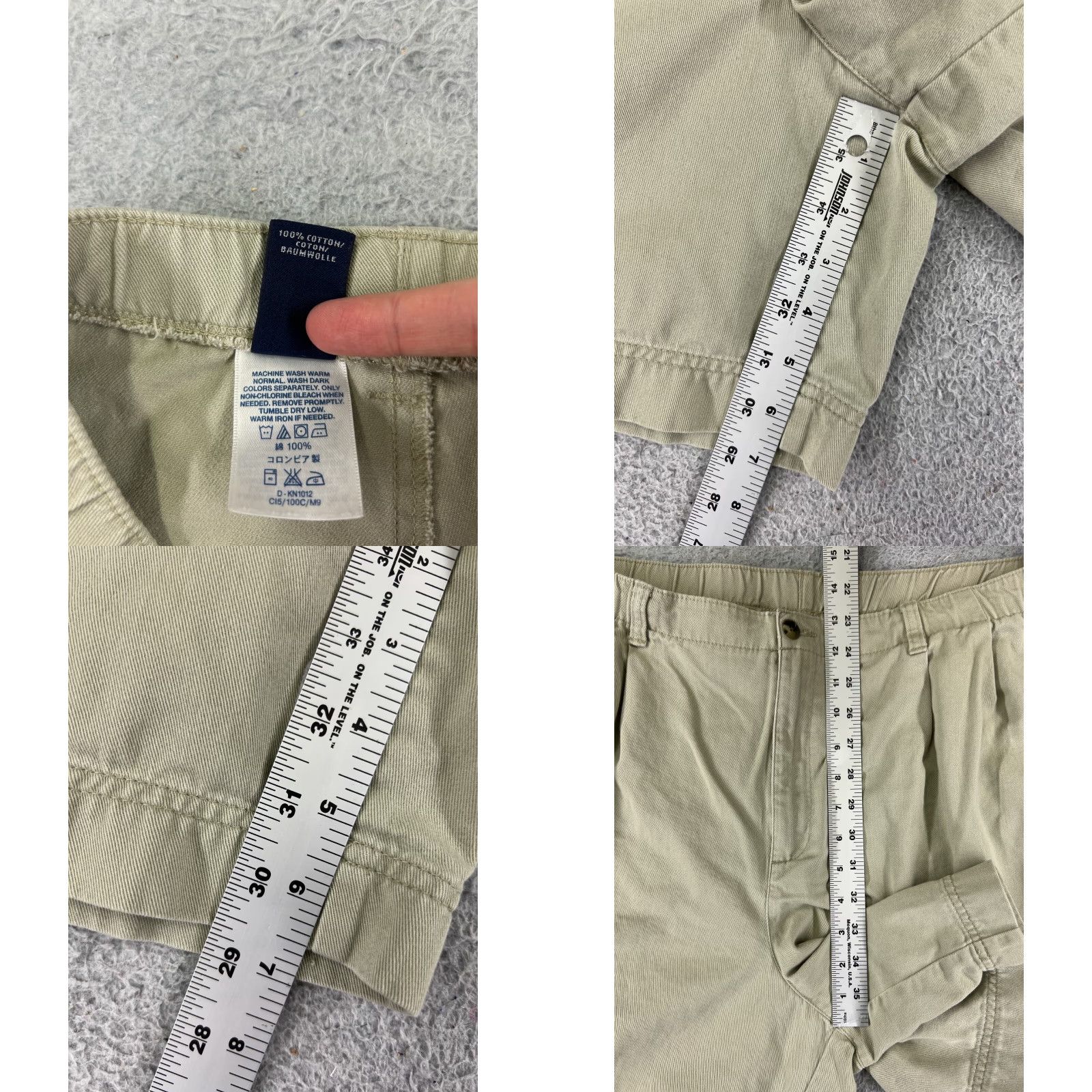 Lands' End VINTAGE Lands' End Womens Shorts 20W Green Pleated Chino High Rise Casual Travel Summer Women's Size 42" / US 20 - 8 Thumbnail