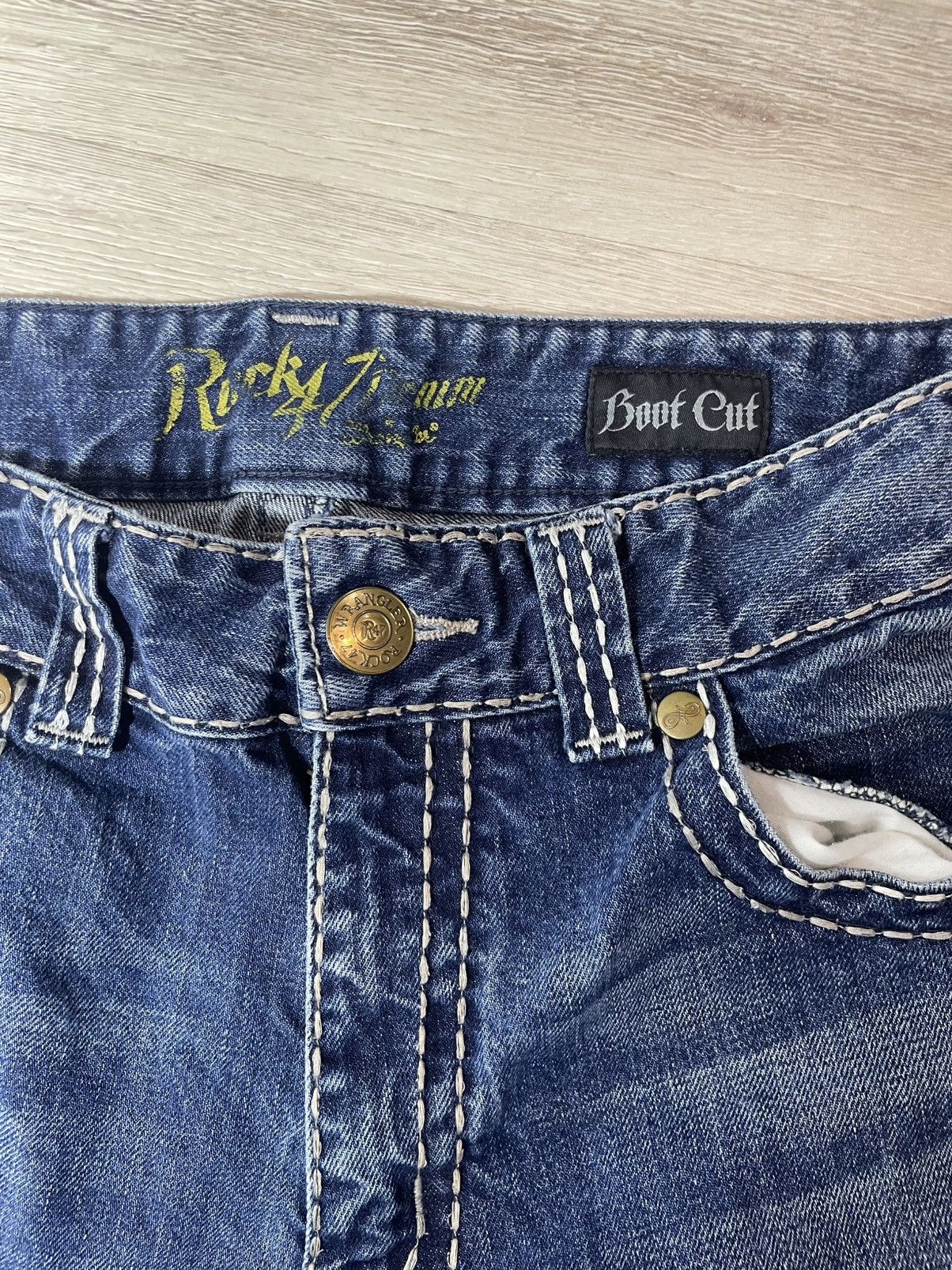 Wrangler Rock 47 by Wrangler Bootcut Jeans | Y2K Vintage Denim Size US 32 / EU 48 - 2 Thumbnail