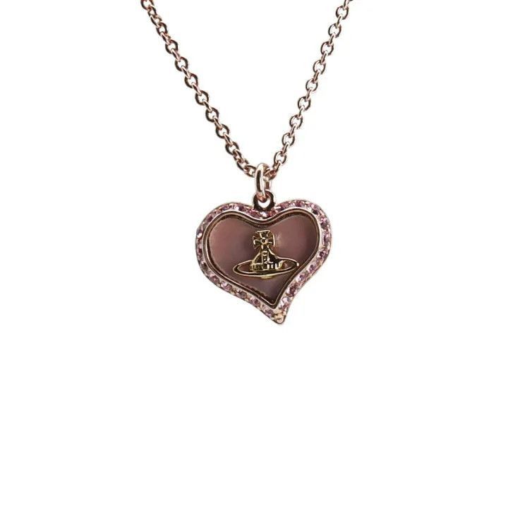 Vivienne Westwood Vivienne Westwood Heart Glass Pearl Brass Necklace Size ONE SIZE - 8 Thumbnail