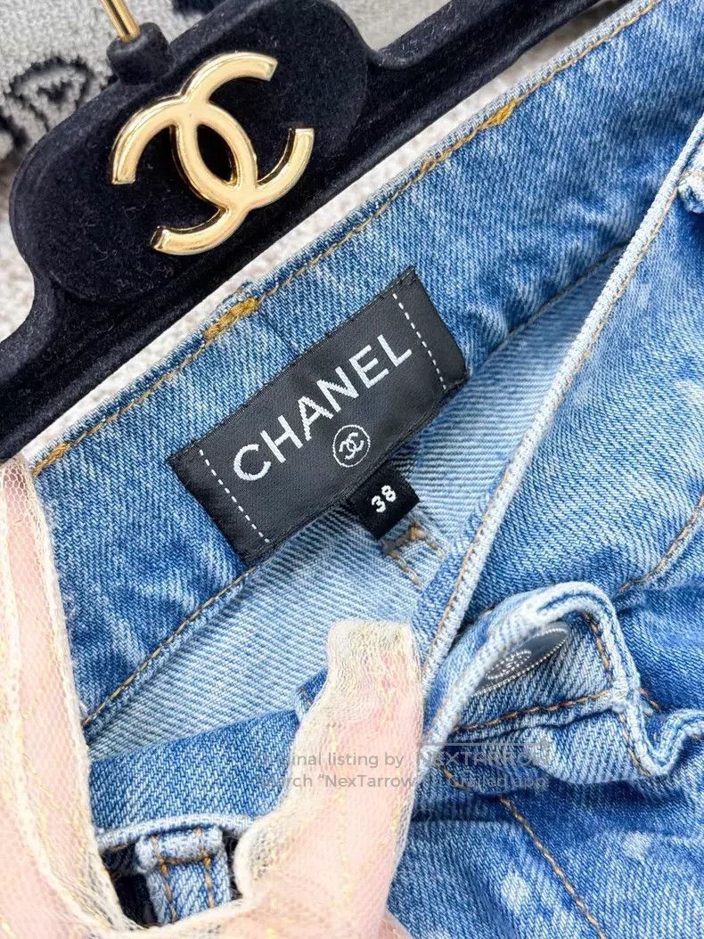 Chanel Chanel 23P early spring hot blue logo full print polk dot Size 25" / US 0 / IT 36 - 4 Thumbnail