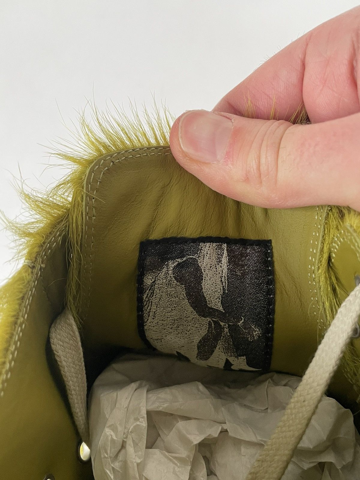 Rick Owens A/W 23 Acid Green Pony Hair Ramones Size US 10 / EU 43 - 10 Thumbnail