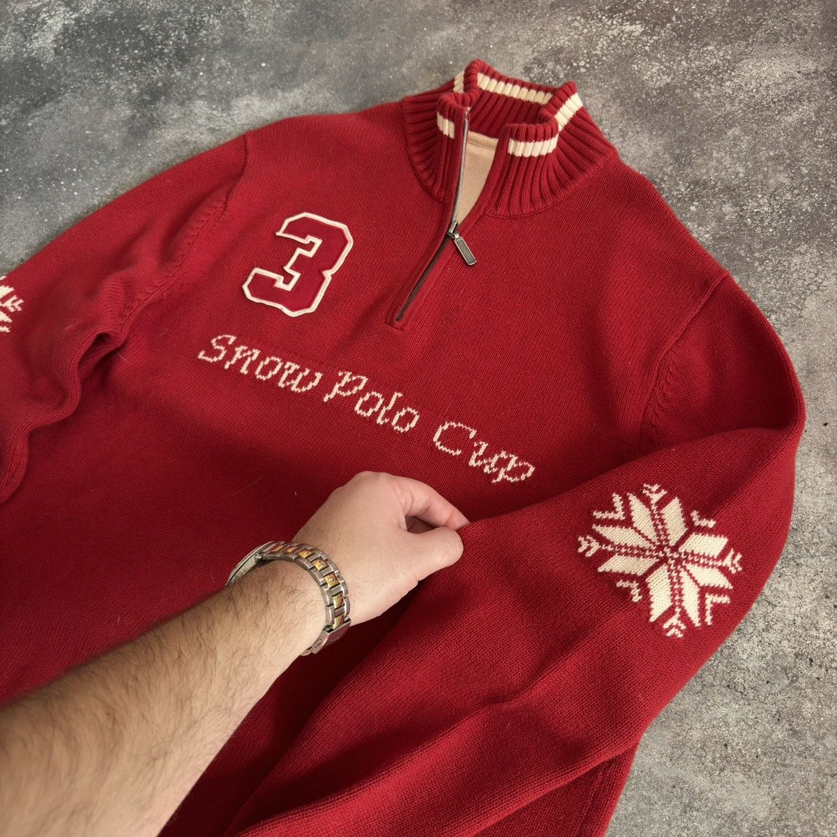 20471120 × Vintage Snow Polo Cup Vintage Knit Sweater (Ralph Lauren style) Size US M / EU 48-50 / 2 - 4 Thumbnail
