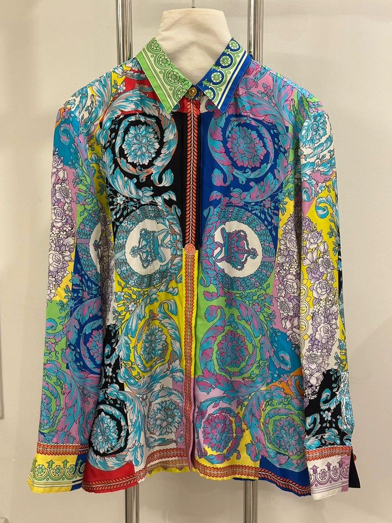 Versace Versace The heavy work is full of mulberry silk shirts Size US XXS / EU 40 - 2 Thumbnail