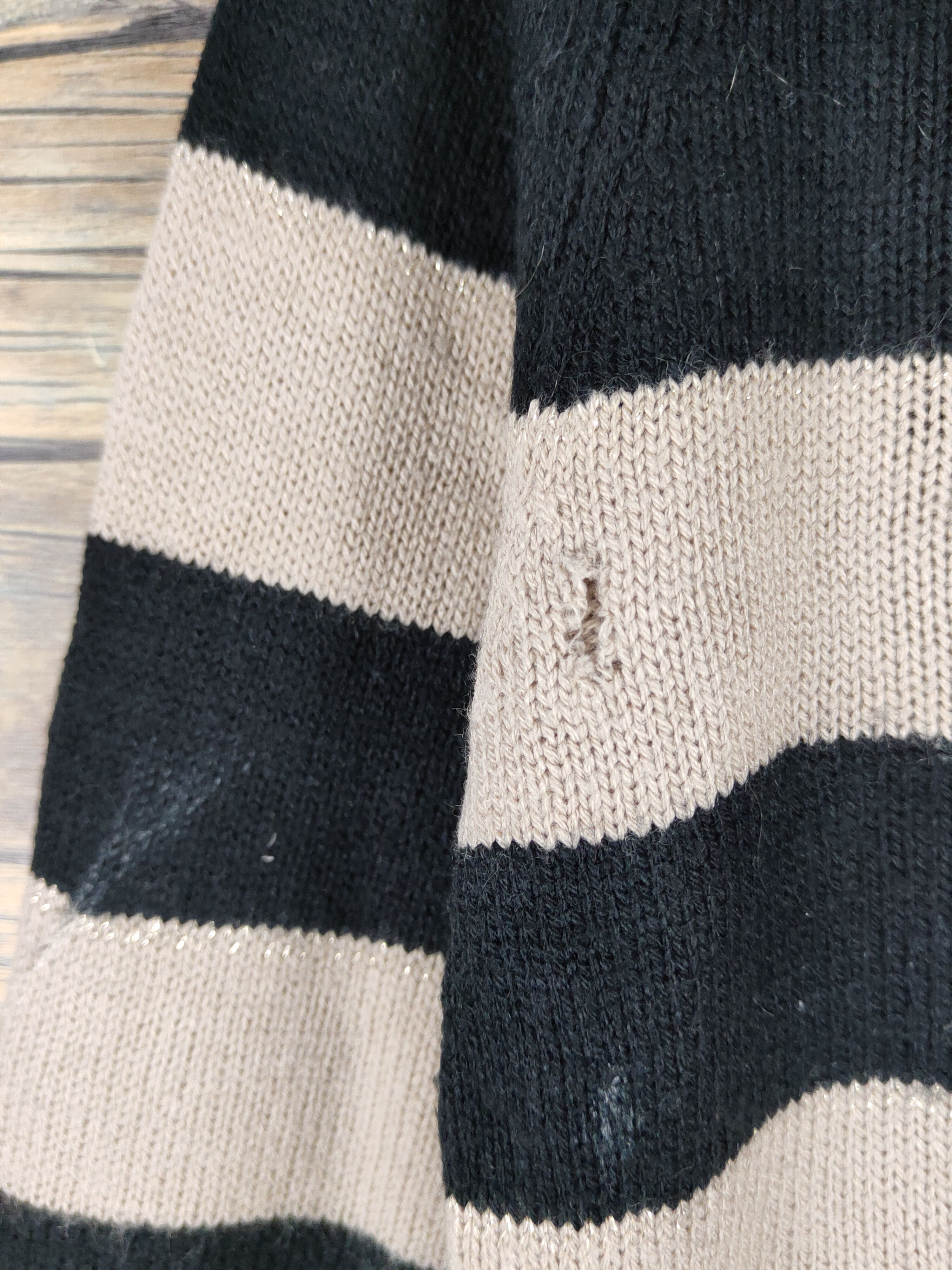 Japanese Brand × Vintage Putielal Black Brown Stripe Knitwear Cardigan #W1151 Size M / US 6-8 / IT 42-44 - 7 Thumbnail