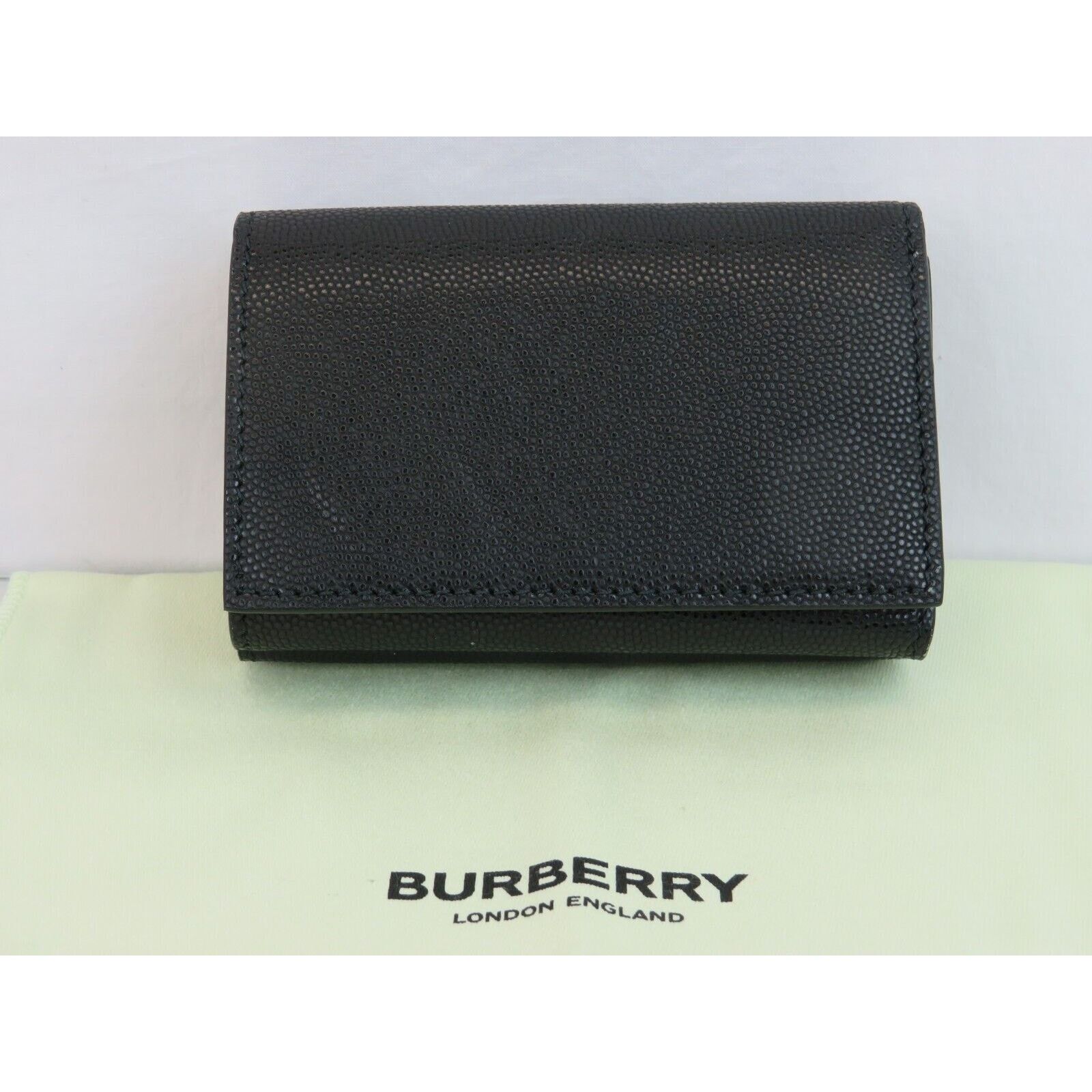 Burberry BURBERRY LARK BLACK LEATHER GOLD TB LOGO TRIFOLD WALLET Size ONE SIZE - 13 Thumbnail