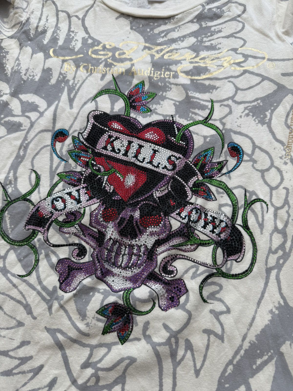 Ed Hardy Crazy Ed Hardy Y2K Overprint Long Sleeve Made in USA Size M / US 6-8 / IT 42-44 - 10 Thumbnail