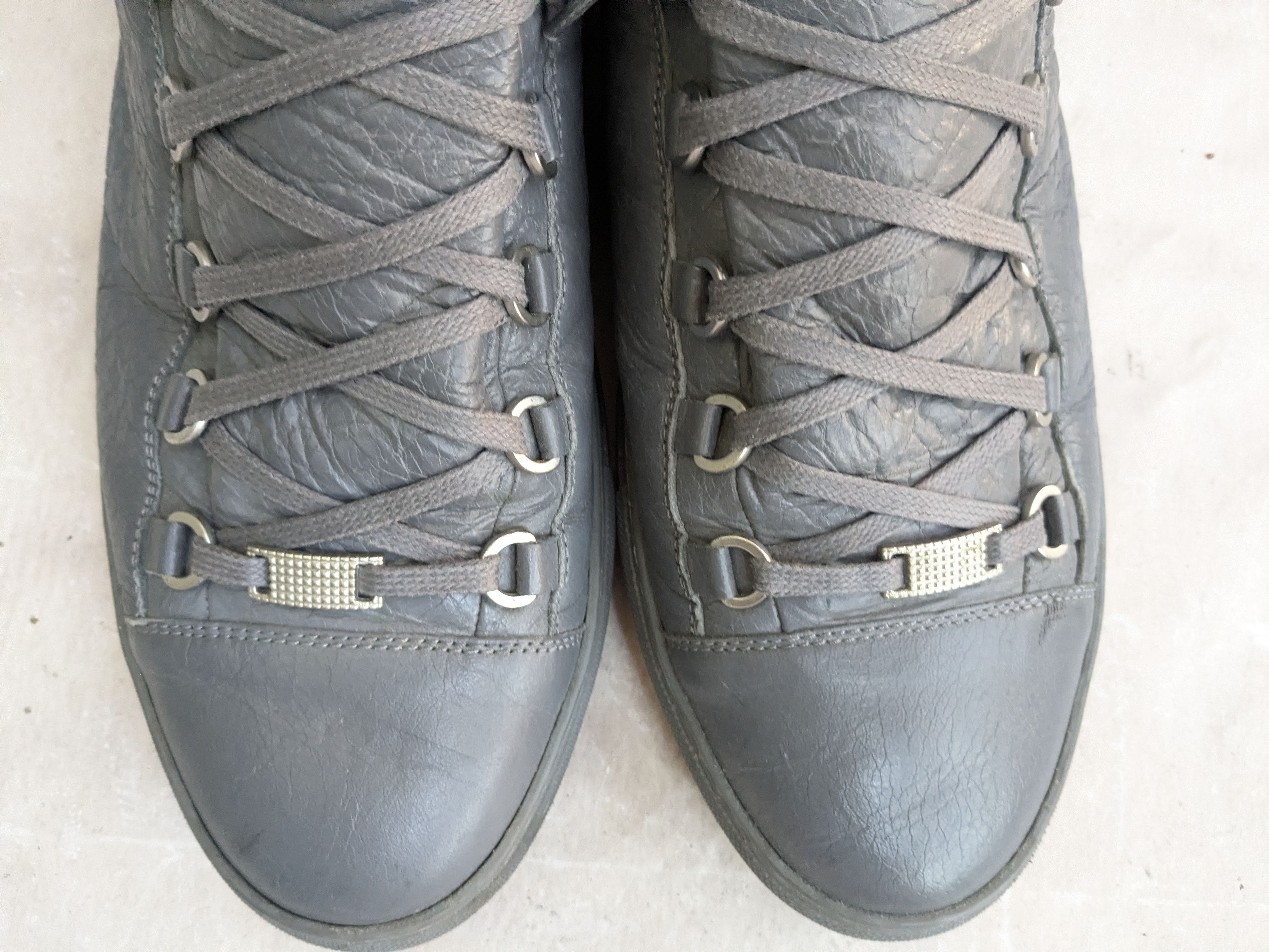 Balenciaga Balenciaga Arena Gray 13 Leather High Tops Size US 13 / EU 46 - 3 Thumbnail