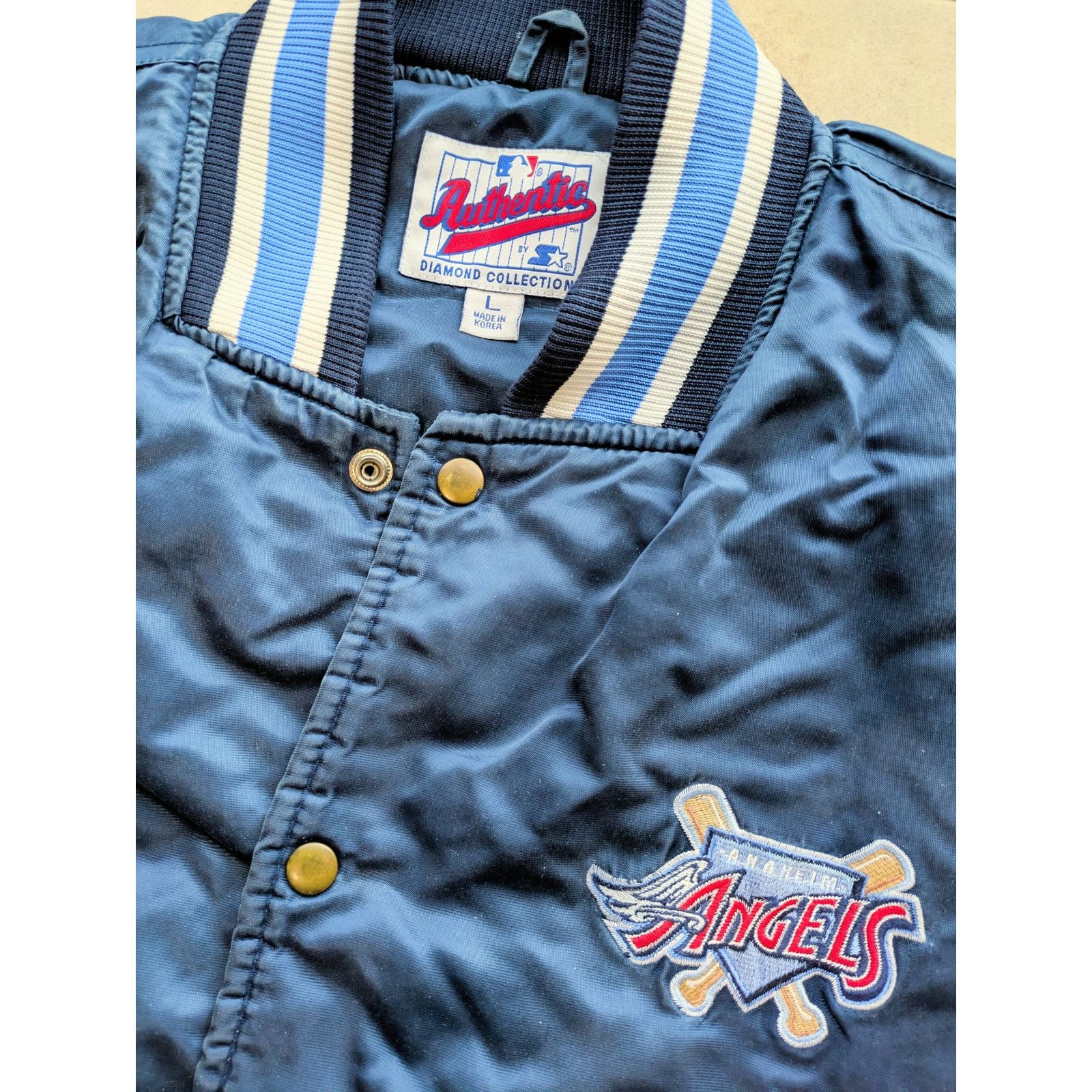 MLB × Starter Anaheim Angels 90s satin DISNEY Wing jacket L navy MLB vtg Size US L / EU 52-54 / 3 - 3 Thumbnail