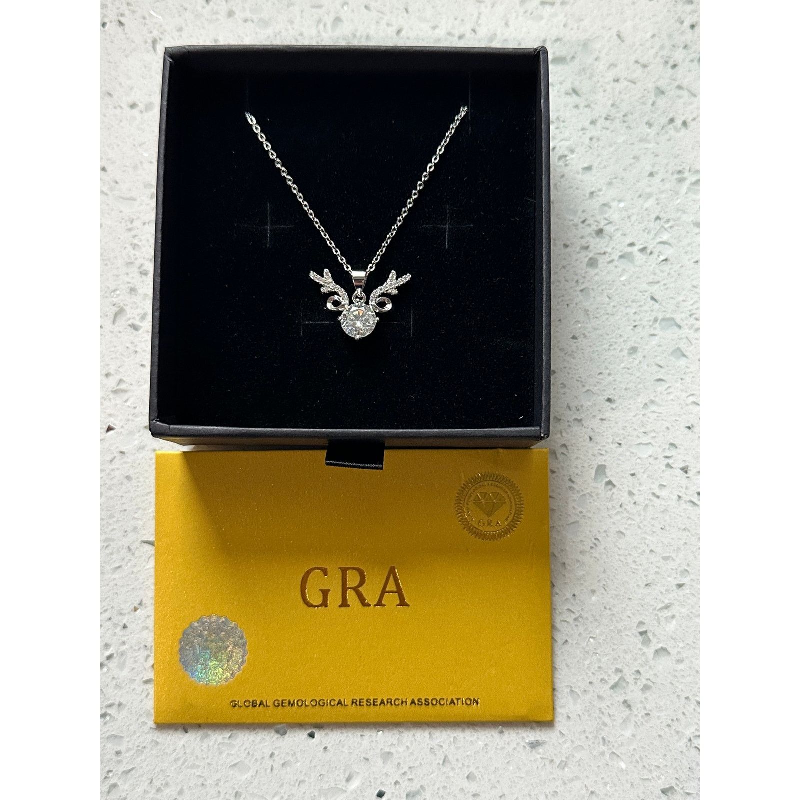 Other Sotiya Antlers Round Cut 2ct Moissanite Necklace Sterling Size ONE SIZE - 1 Thumbnail