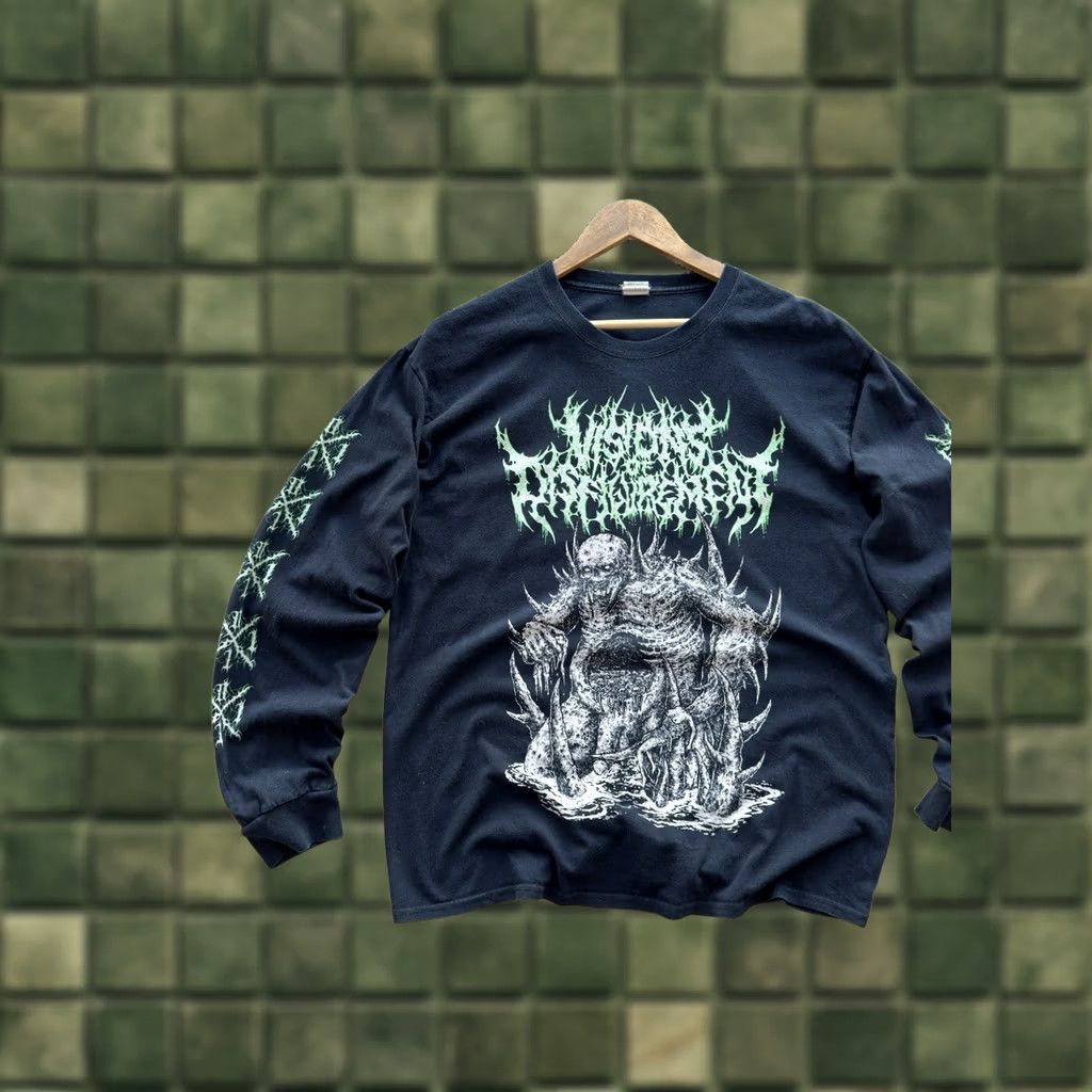 Gildan VINTAGE Abhorrent Extinction Long Sleeve Death Metal Band Shirt Sided Print L Mens Black 80s Rock Megadeth Merch Realness Size US L / EU 52-54 / 3 - 1 Thumbnail