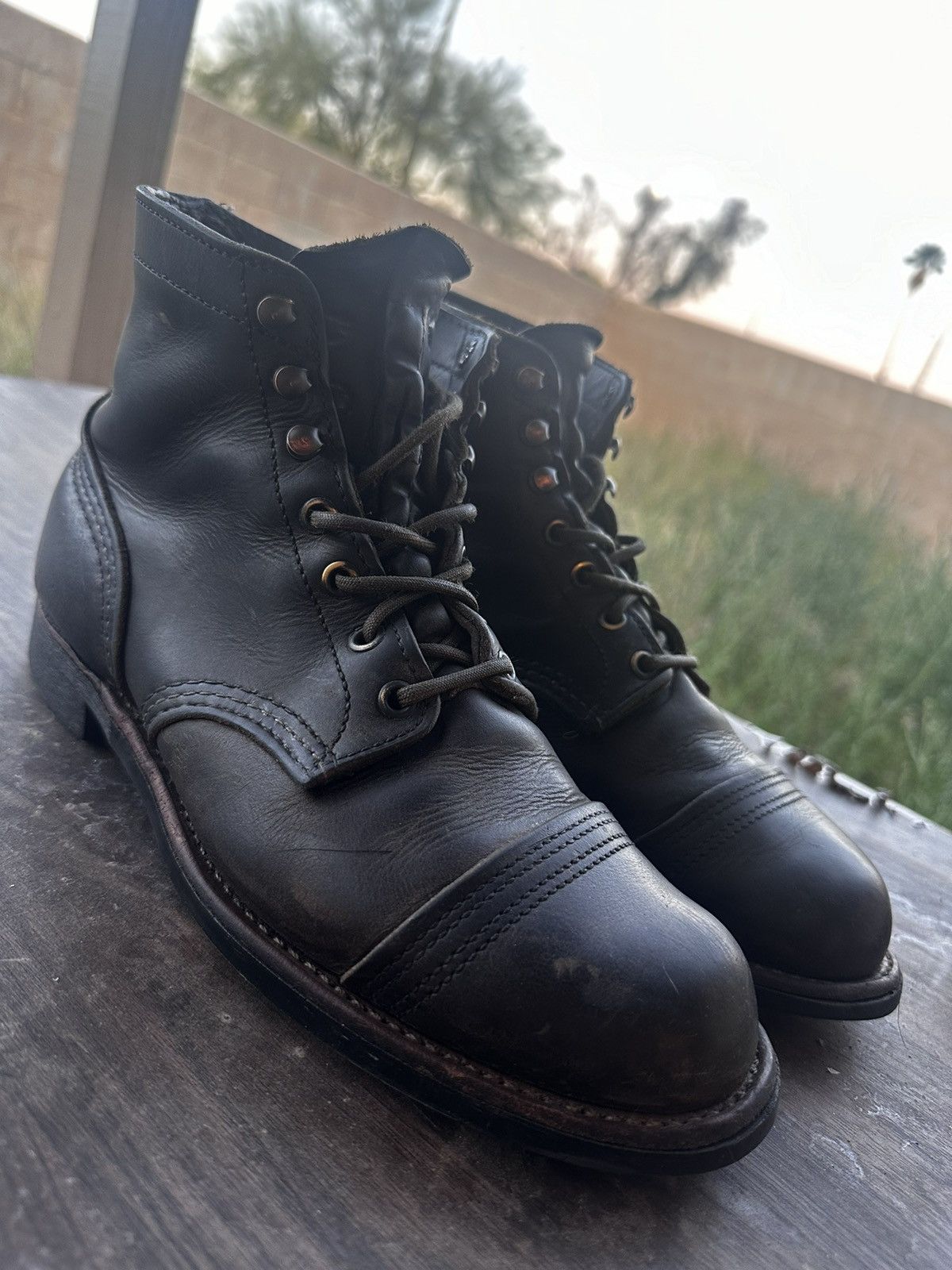 image of Red Wing Charcoal Rough And Tough Iron Ranger Shoes, Men's (Size 7.5)