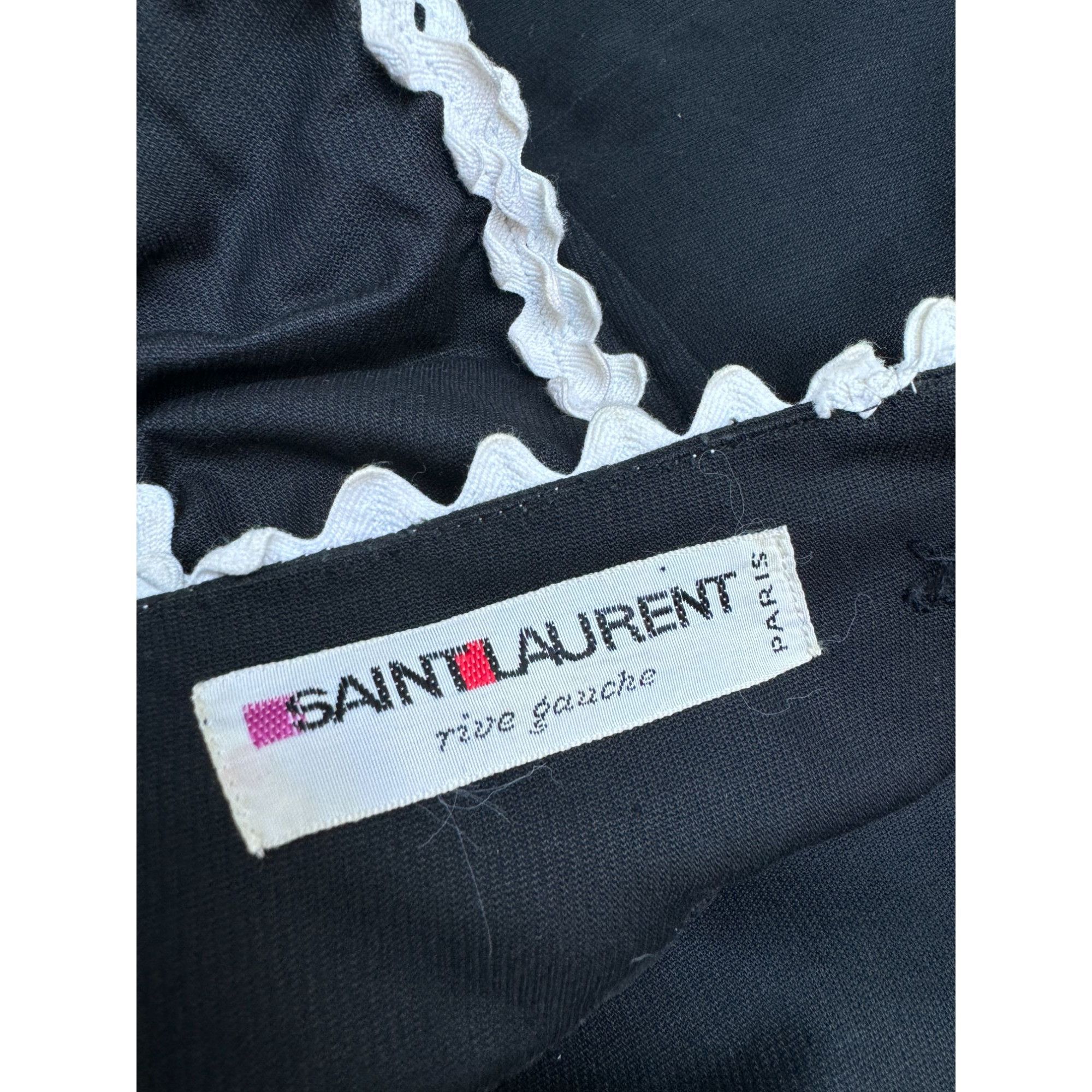 Yves Saint Laurent 1977 Black Cotton Paysanne Dress Size XS / US 0-2 / IT 36-38 - 5 Thumbnail