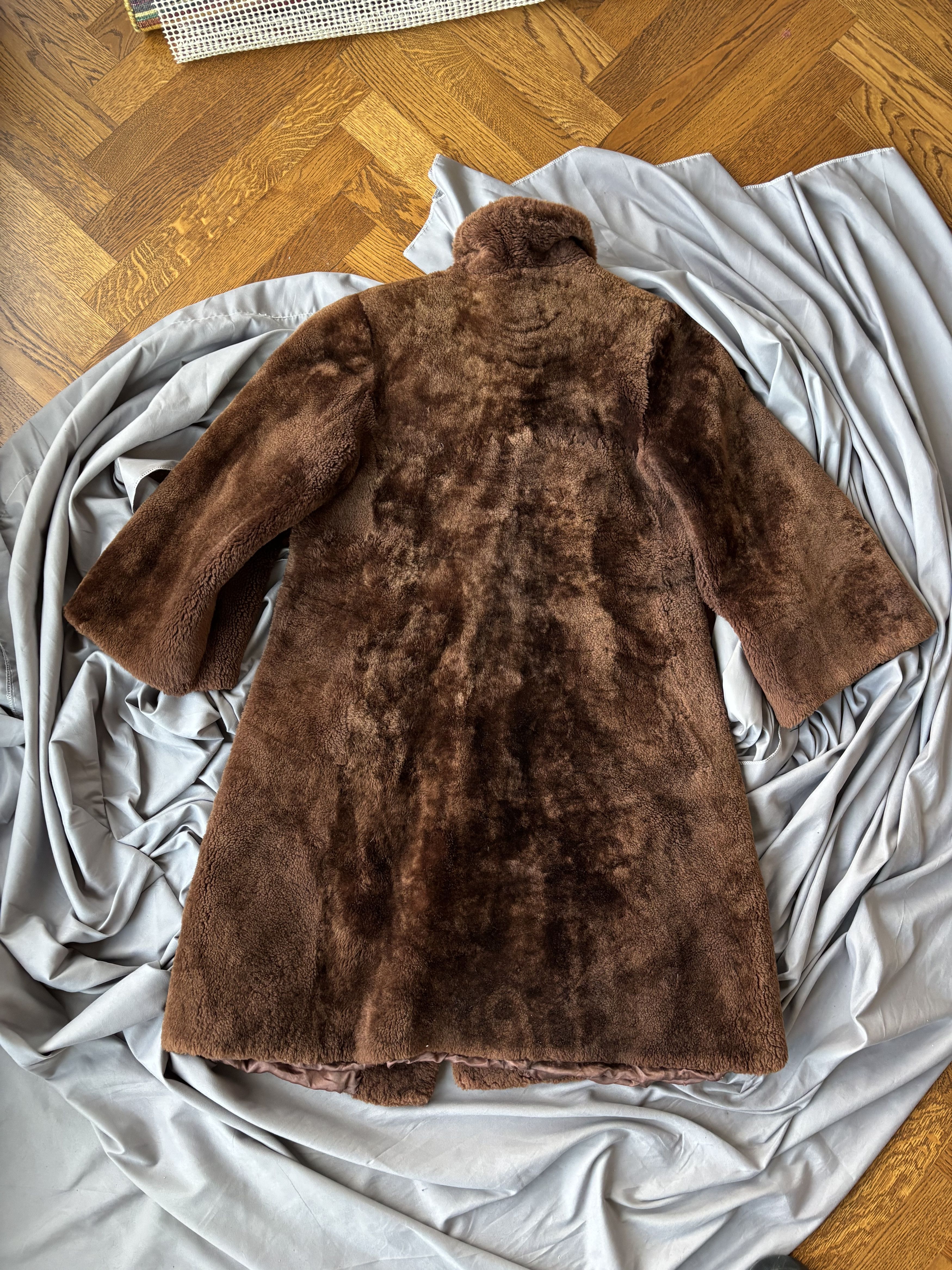 Vintage 1950s Fur Coat Vintage Sheared Beaver Long Trench Overcoat Size US XS / EU 42 / 0 - 2 Thumbnail