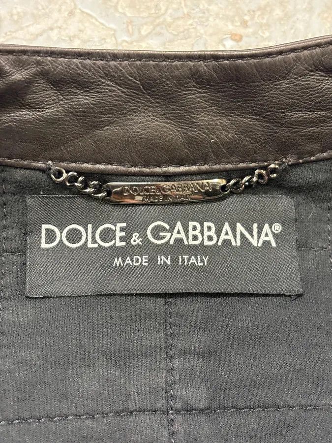 Dolce & Gabbana 2000s Dolce & Gabbana Black Grid Leather Jacket Size US S / EU 44-46 / 1 - 10 Thumbnail