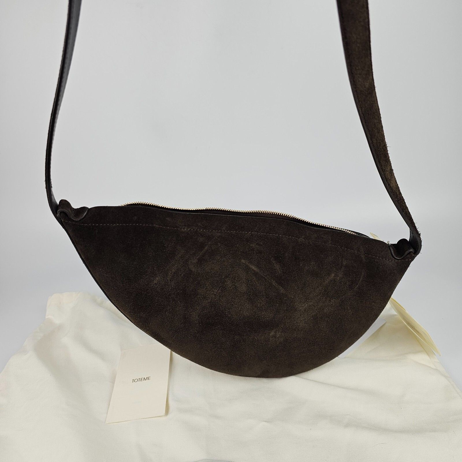Toteme TOTEME Scooped Sling $890 Pepper Suede Shoulder Bag Size ONE SIZE - 4 Thumbnail