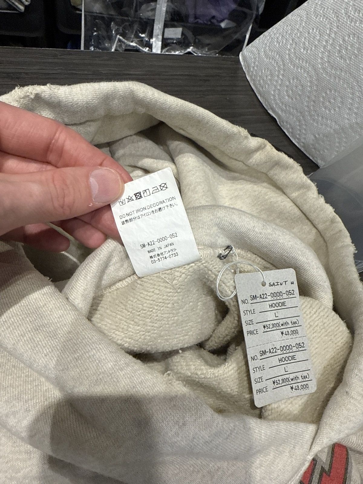 DENIM TEARS × Saint Michael Saint Michael Denim Tears Holy Grail Hoodie Cream Size US L / EU 52-54 / 3 - 5 Thumbnail