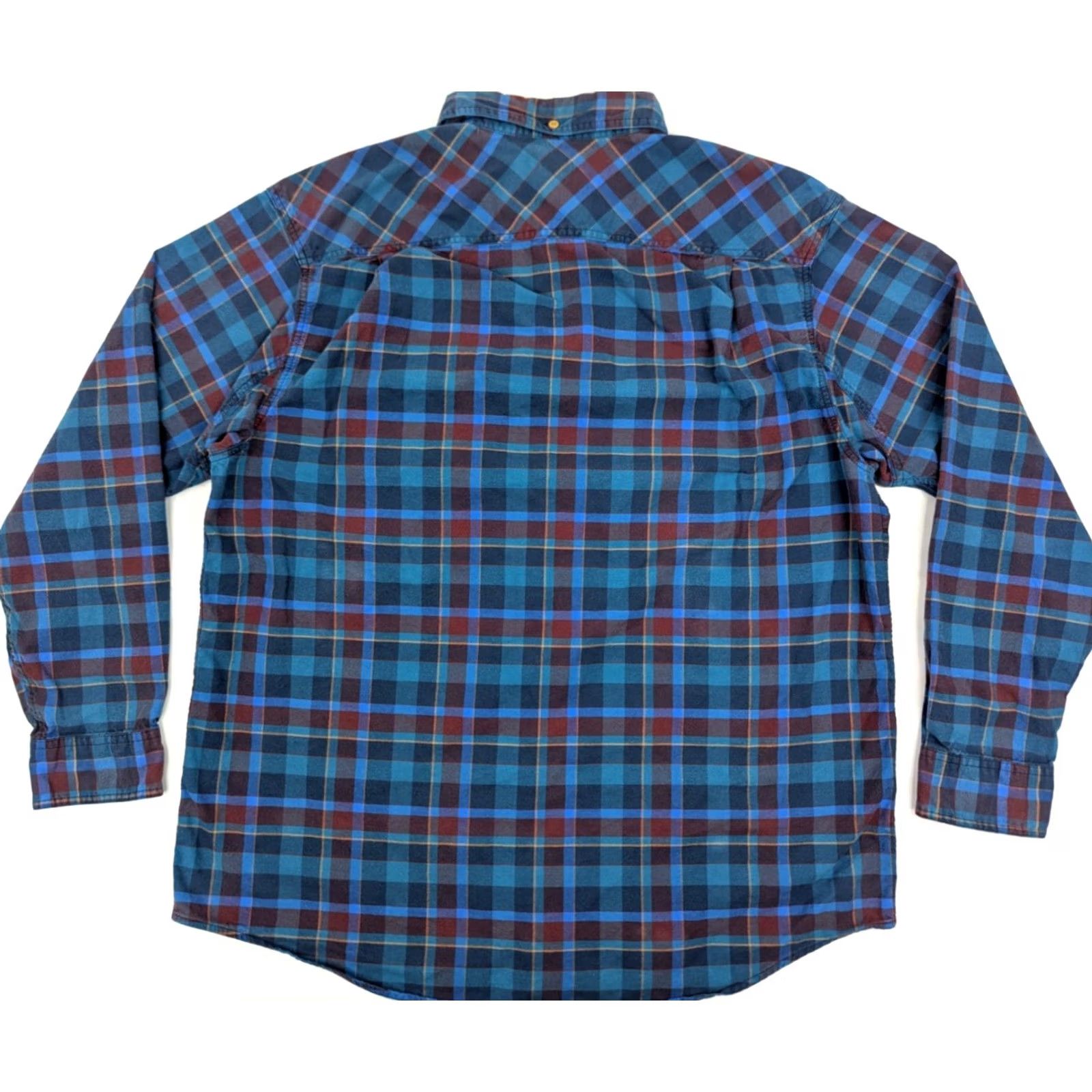 All Blues Duluth Mountain Oxford Flannel Shirt Men’s XL Tall Blue Red Plaid Cotton Button-Up Shirt- Blue, 52 in Chest, Big & Tall, Relaxed Fit Size US XL / EU 56 / 4 - 7 Thumbnail