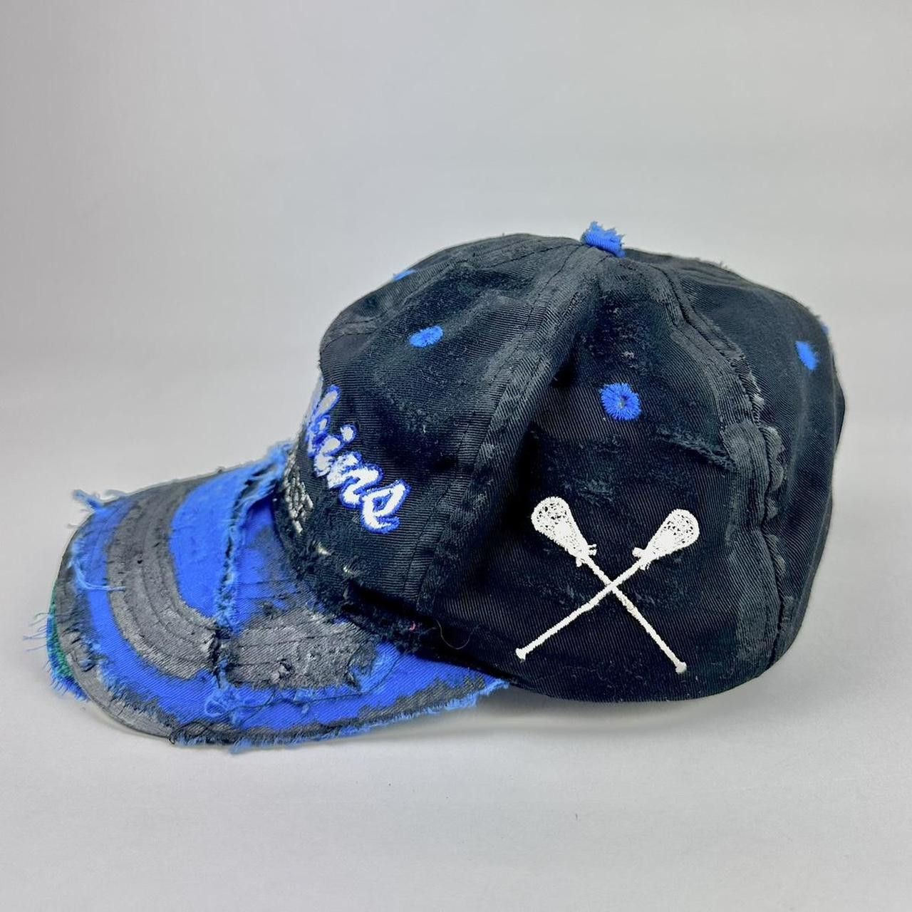 Vintage ASTROBOI* Hopkins Lacrosse Black & Blue Distressed Cap Size ONE SIZE - 3 Thumbnail