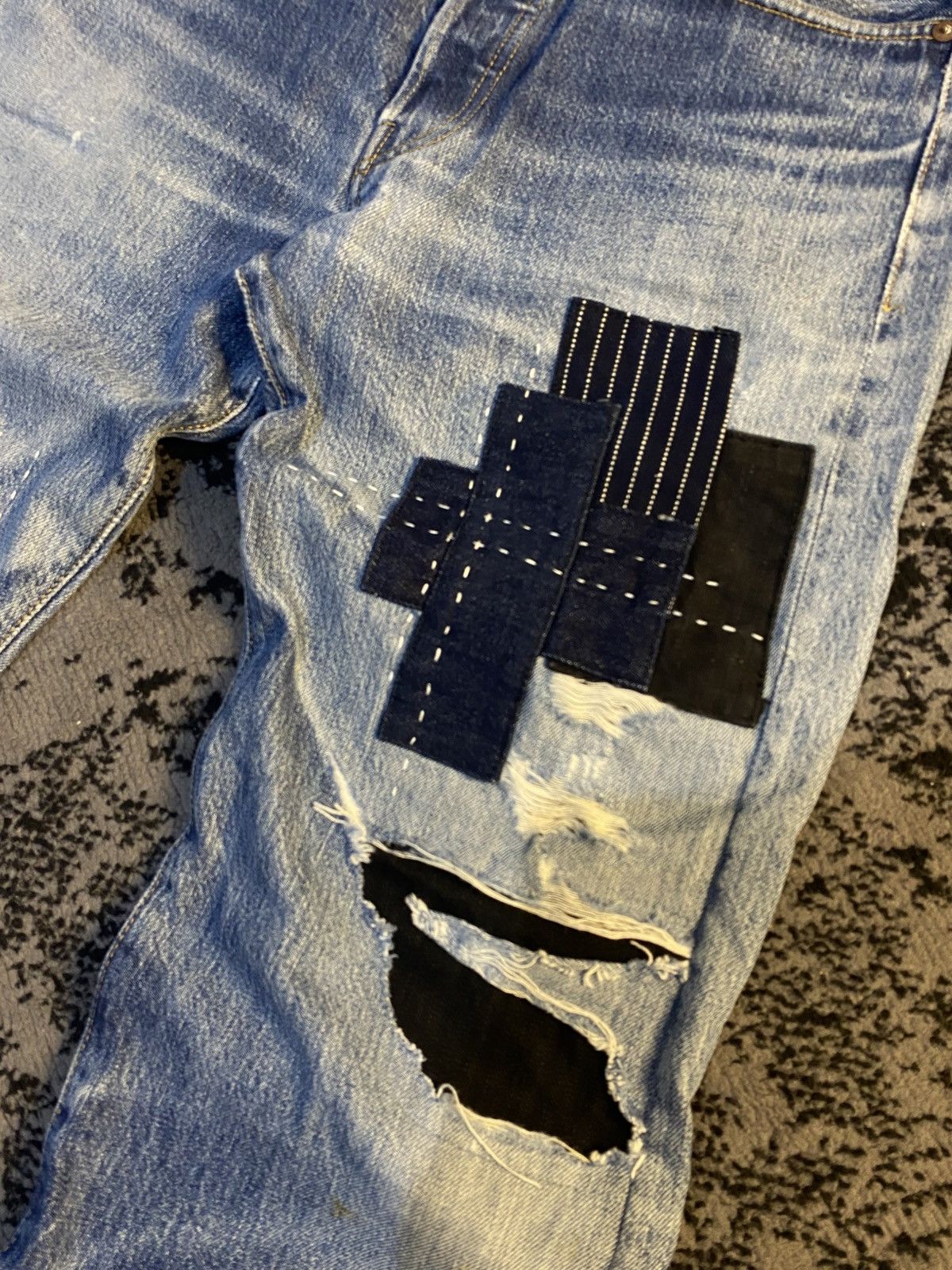 Junya Watanabe × Levi's Levi’s 501 XX Big E Sashiko Patchwork Selvedge Denim 🔥 Size US 32 / EU 48 - 11 Thumbnail