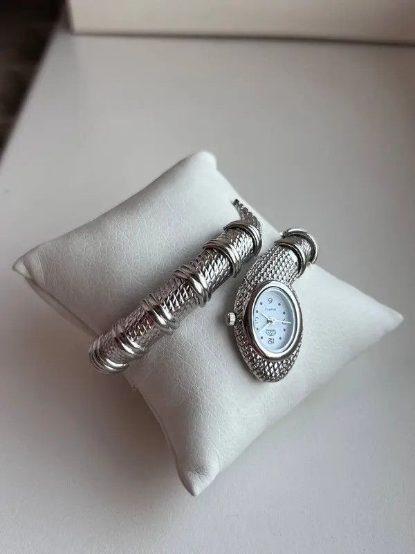 Japanese Brand Snake 🐍 regular bracelet unisex Vintage Design silver WATCH Size ONE SIZE - 3 Thumbnail