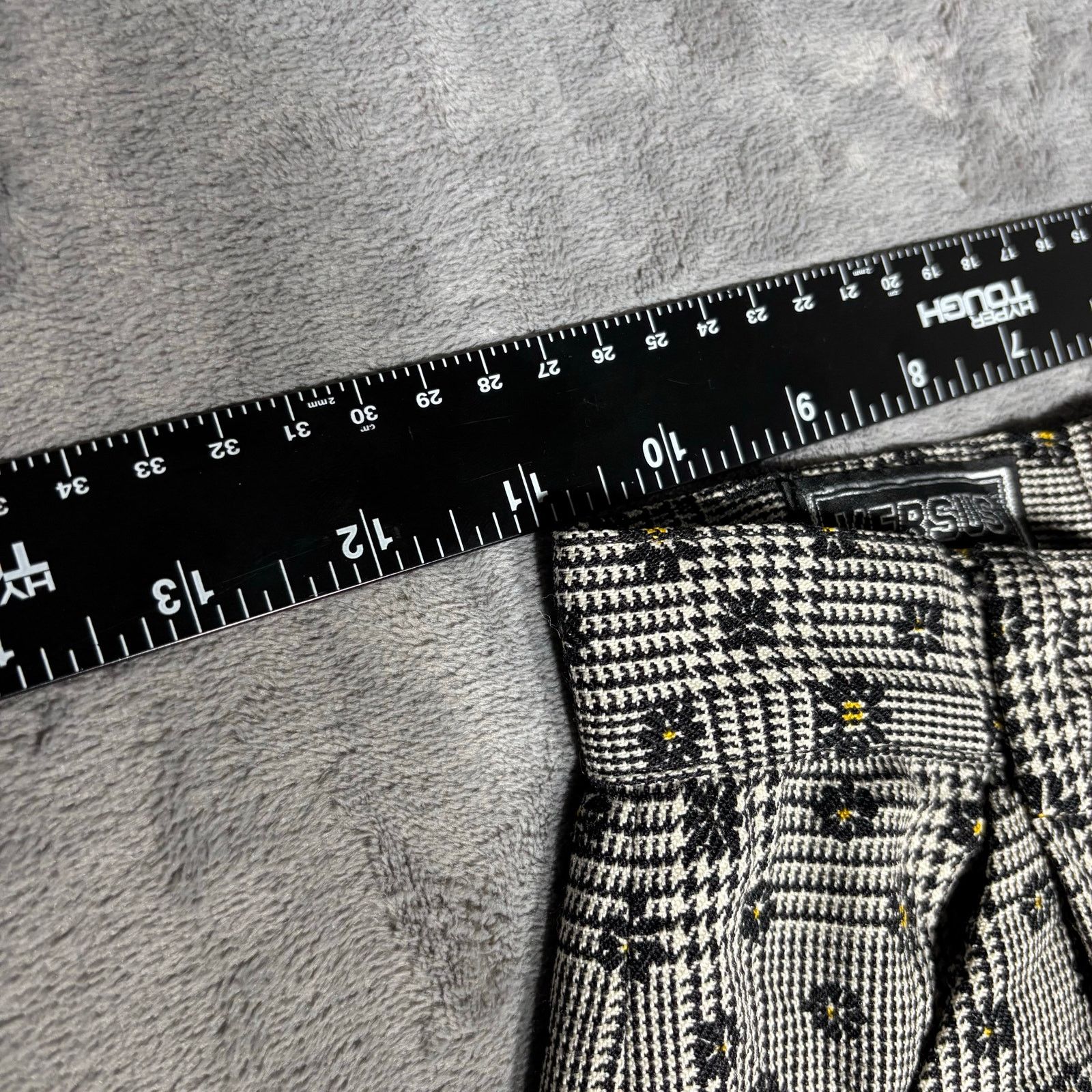 Versace Vtg Gianni Versace Versus Trousers Houndstooth Floral Wool Size 26" / US 2 / IT 38 - 8 Thumbnail