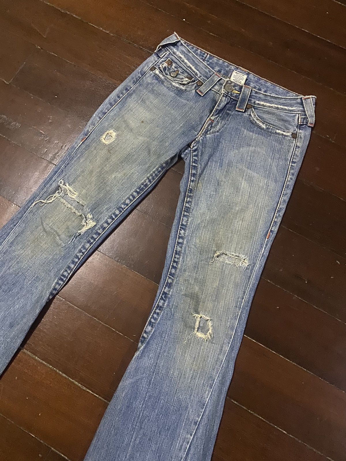 True Religion × Vintage Vintage True Religion Flare Bootcut distressed low rise Size 31" - 6 Thumbnail