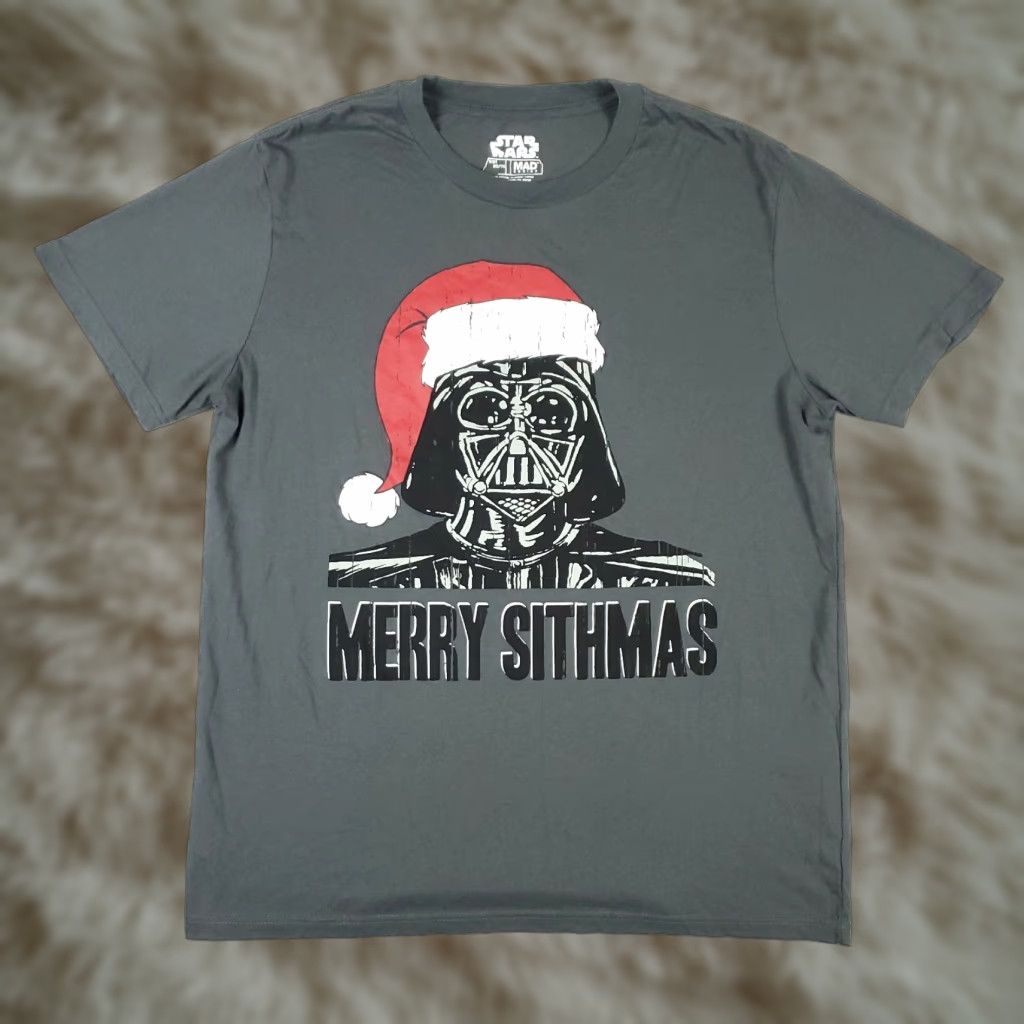 Mad Engine VINTAGE Mad Engine Star Wars Merry Sithmas Darth Vader Gray Graphic T-Shirt Mens XL Size US XL / EU 56 / 4 - 1 Thumbnail