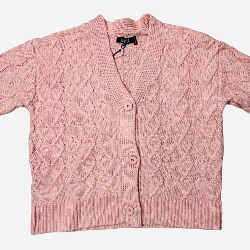 Badgley Mischka NWT New Badgley Mischka Cable Knit Pink Cardigan Sweater Si Size M / US 6-8 / IT 42-44 - 3 Thumbnail
