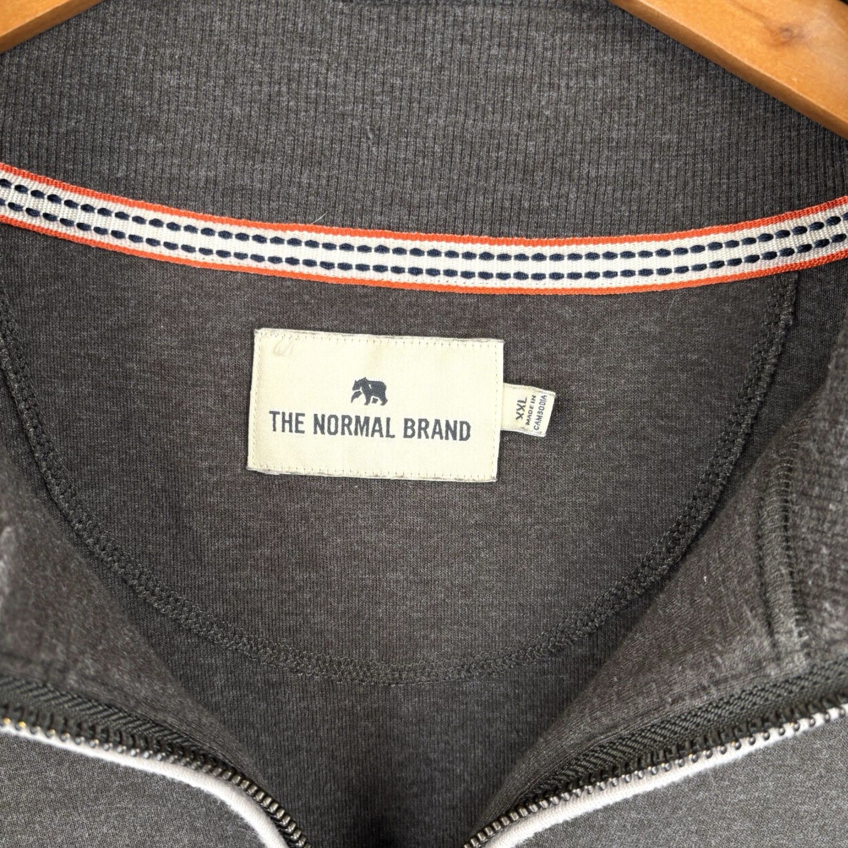 J Brand The Normal Brand Sweater Mens 2XL Brown 1/4 Zip Fleece Pullover Casual Knit Zip Mock Neck Classic Long Sleeve Cotton Blend Size US XXL / EU 58 / 5 - 2 Thumbnail