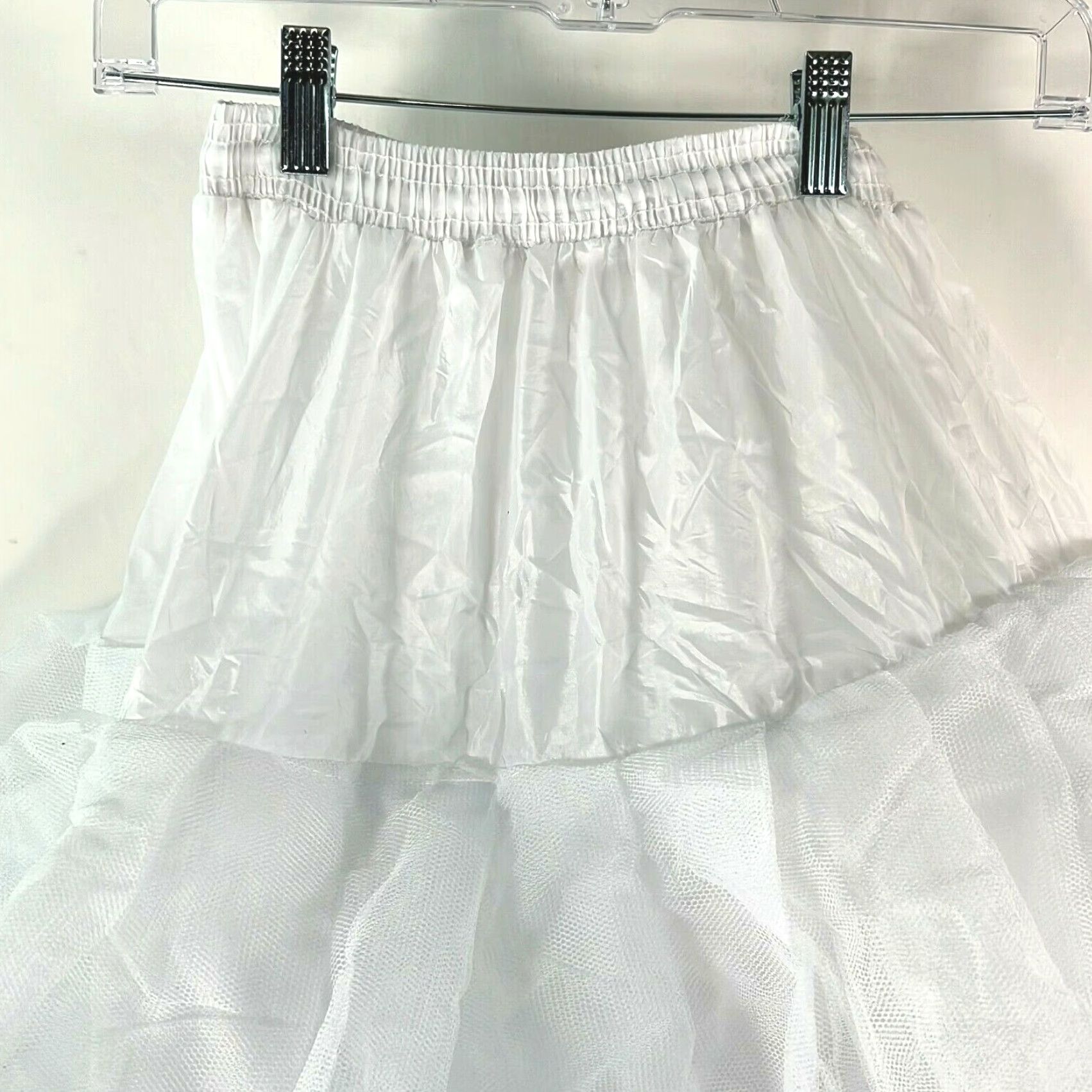 Vintage Womens Elastic Waist Pull On Layered Wedding Full Slip White Skirt S Size 24" / US 00 / IT 34 - 2 Thumbnail
