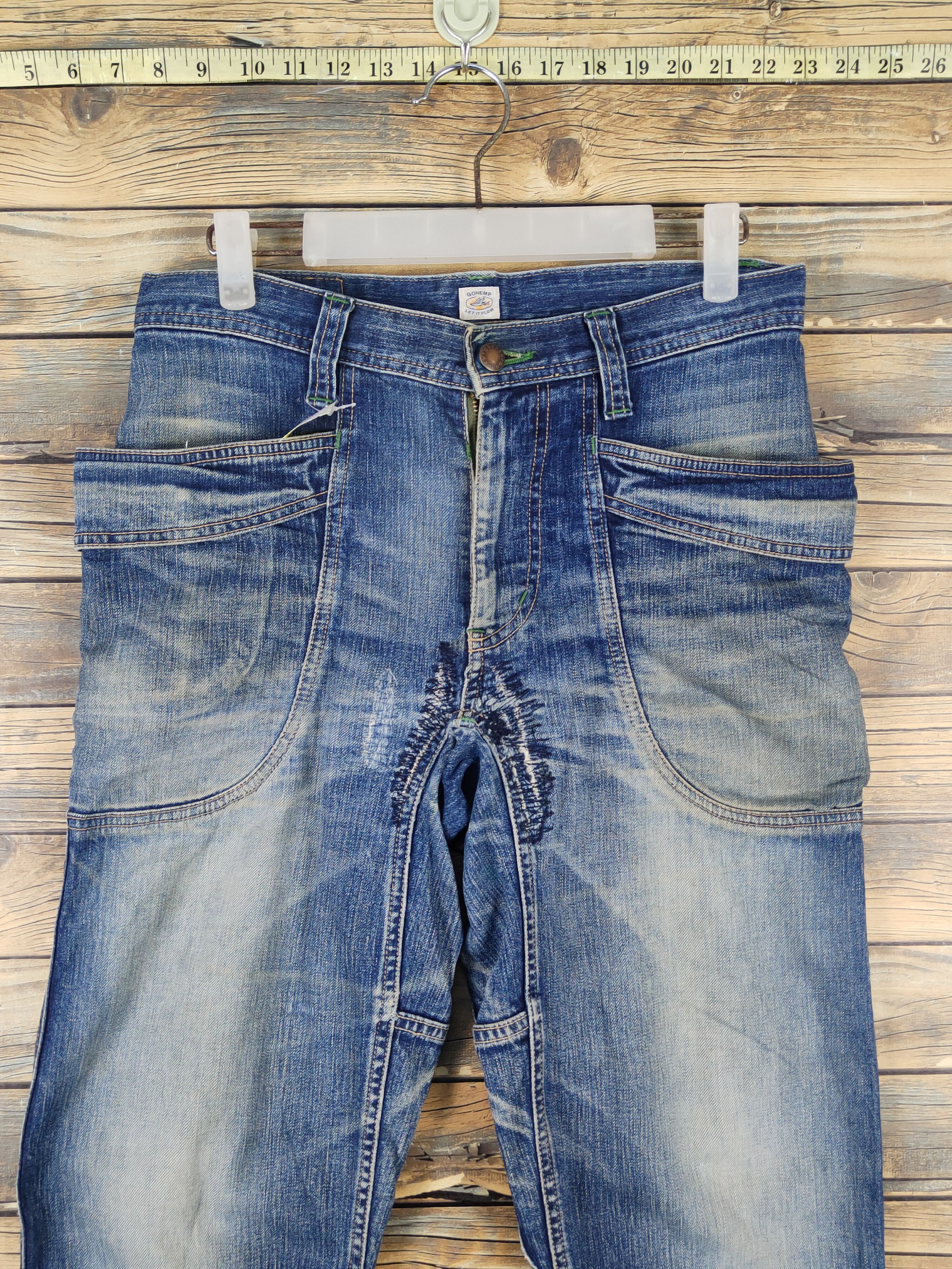 Japanese Brand Gohemp made in japan Distressed Ripped denim Jeans #W1573 Size US 30 / EU 46 - 2 Thumbnail