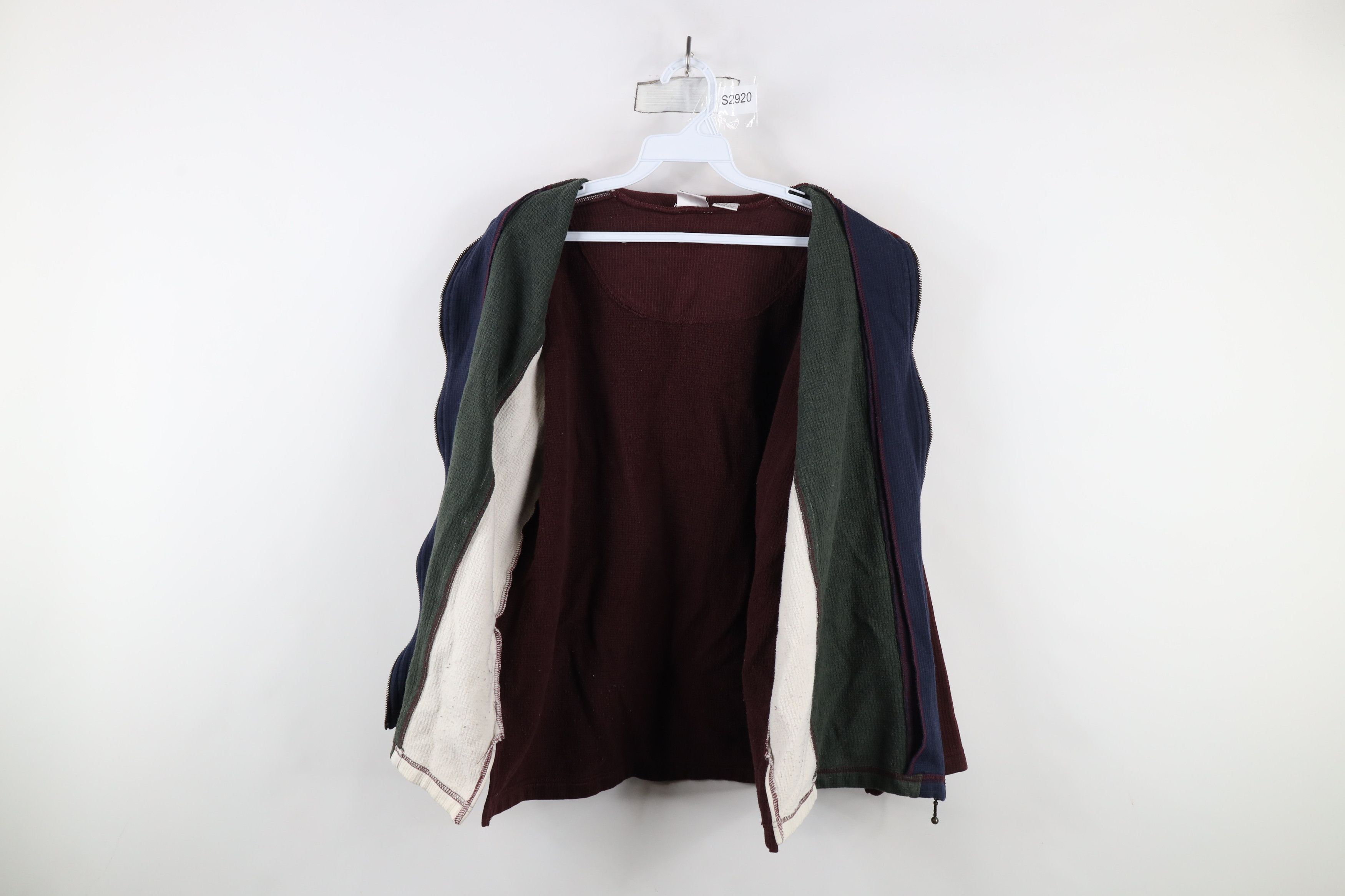 Vintage Vintage 90s Streetwear Thermal Knit Full Zip Polo Shirt Size L / US 10 / IT 46 - 8 Thumbnail