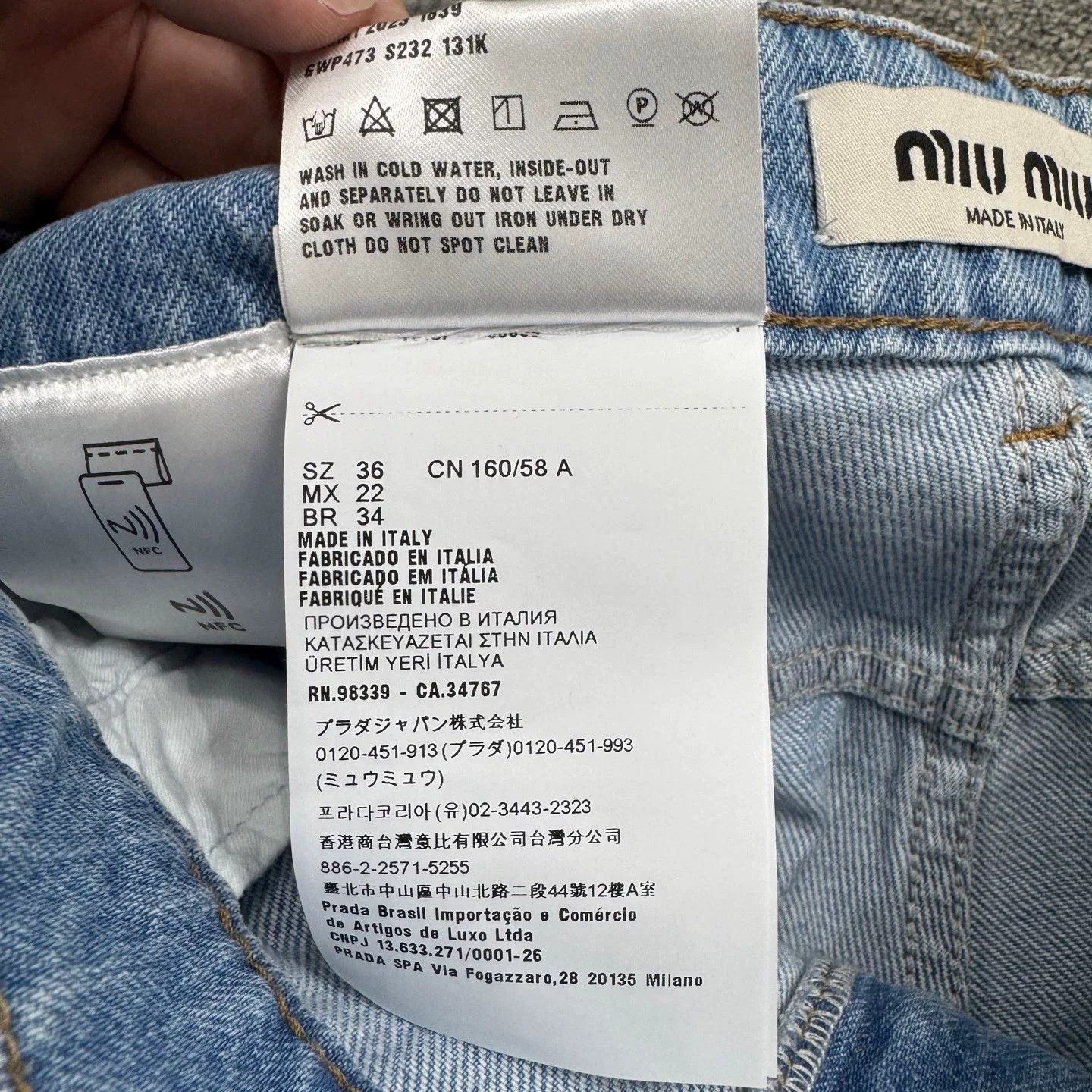 Miu Miu miumiu embroidered letter denim pants. Size 35" - 4 Thumbnail