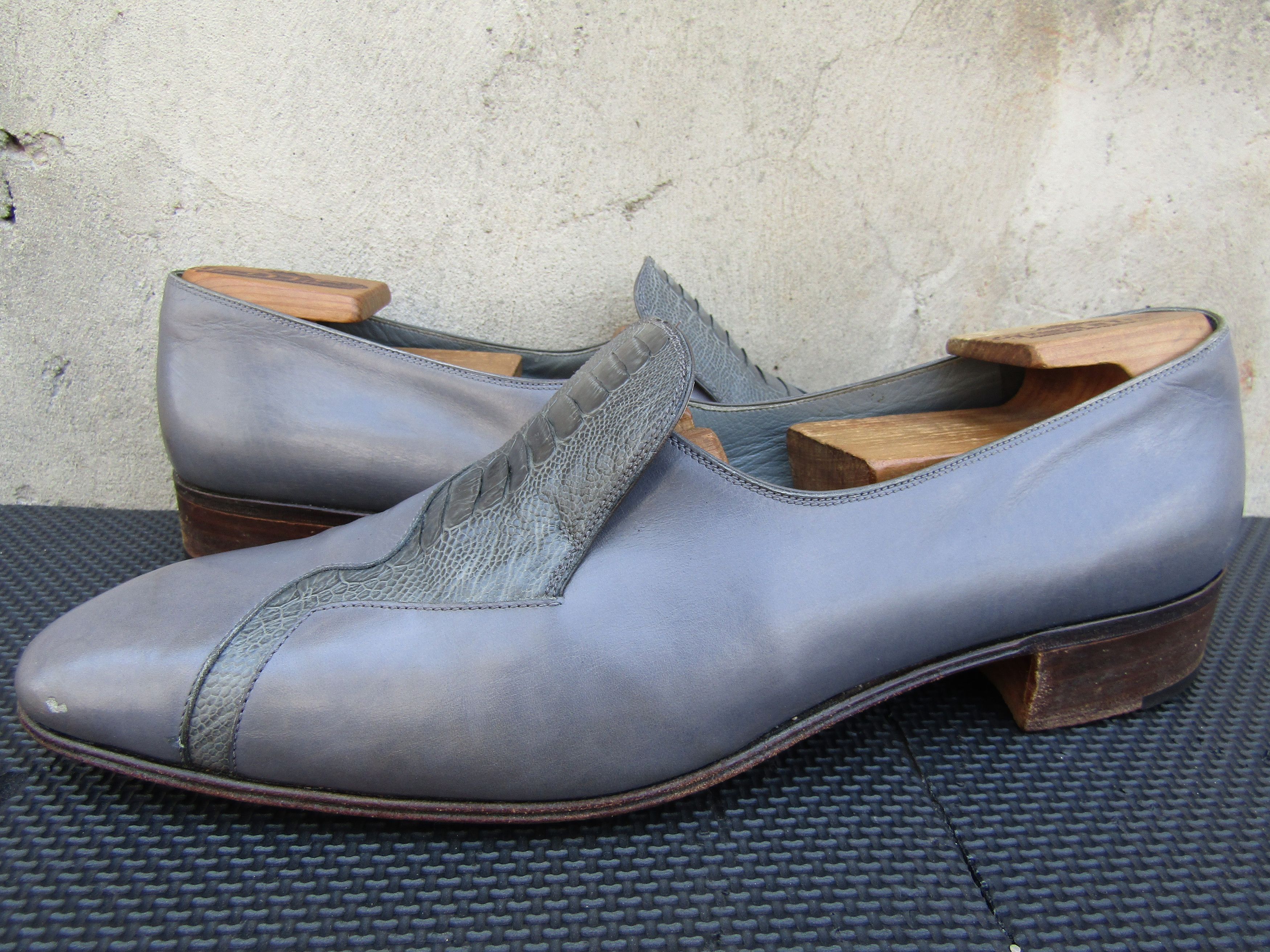 Mauri Mauri Gray Grey Genuine gator Exotic Loafers Slip On Size US 9.5 / EU 42-43 - 1 Thumbnail