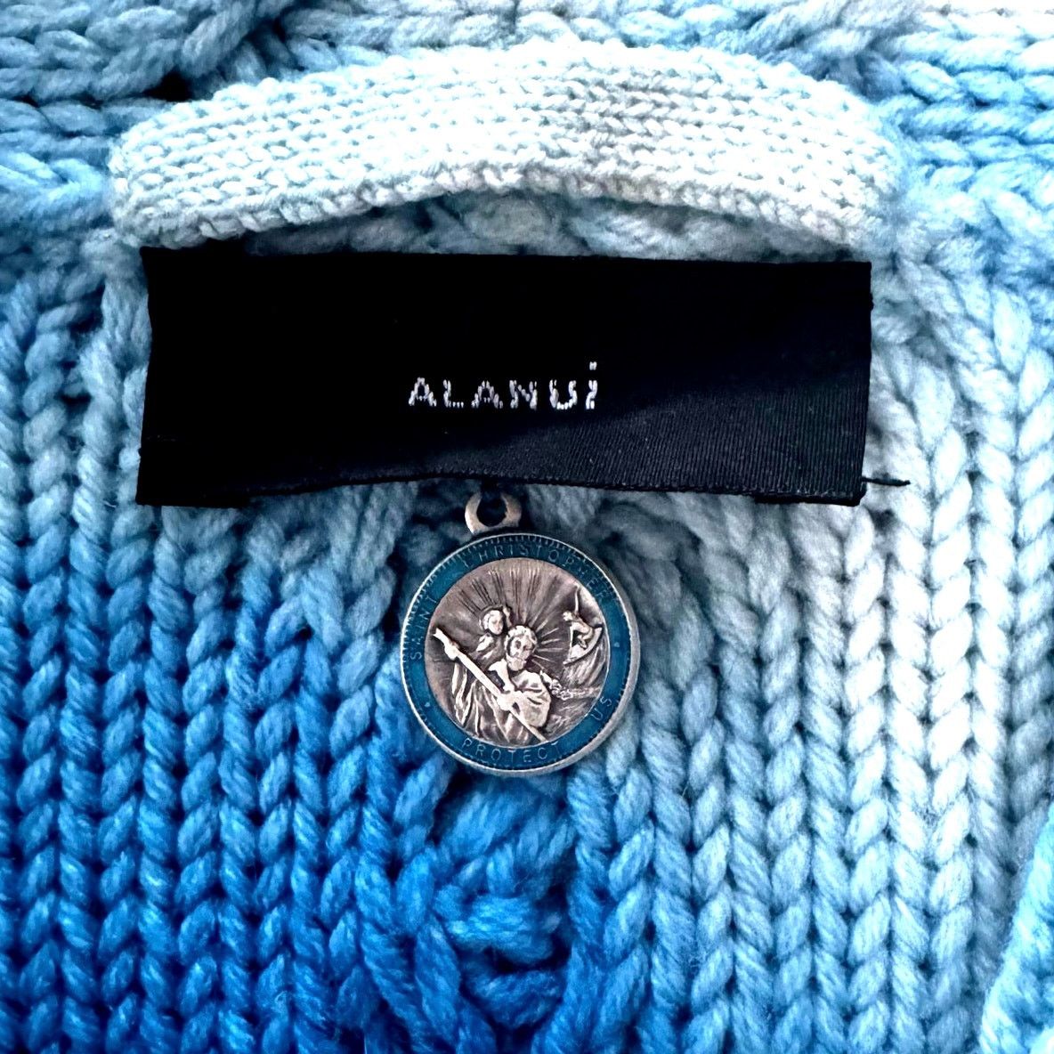 Alanui ALANUI: Men’s Wool Blue/White Tie Dye Cardigan - Small Size US S / EU 44-46 / 1 - 3 Thumbnail